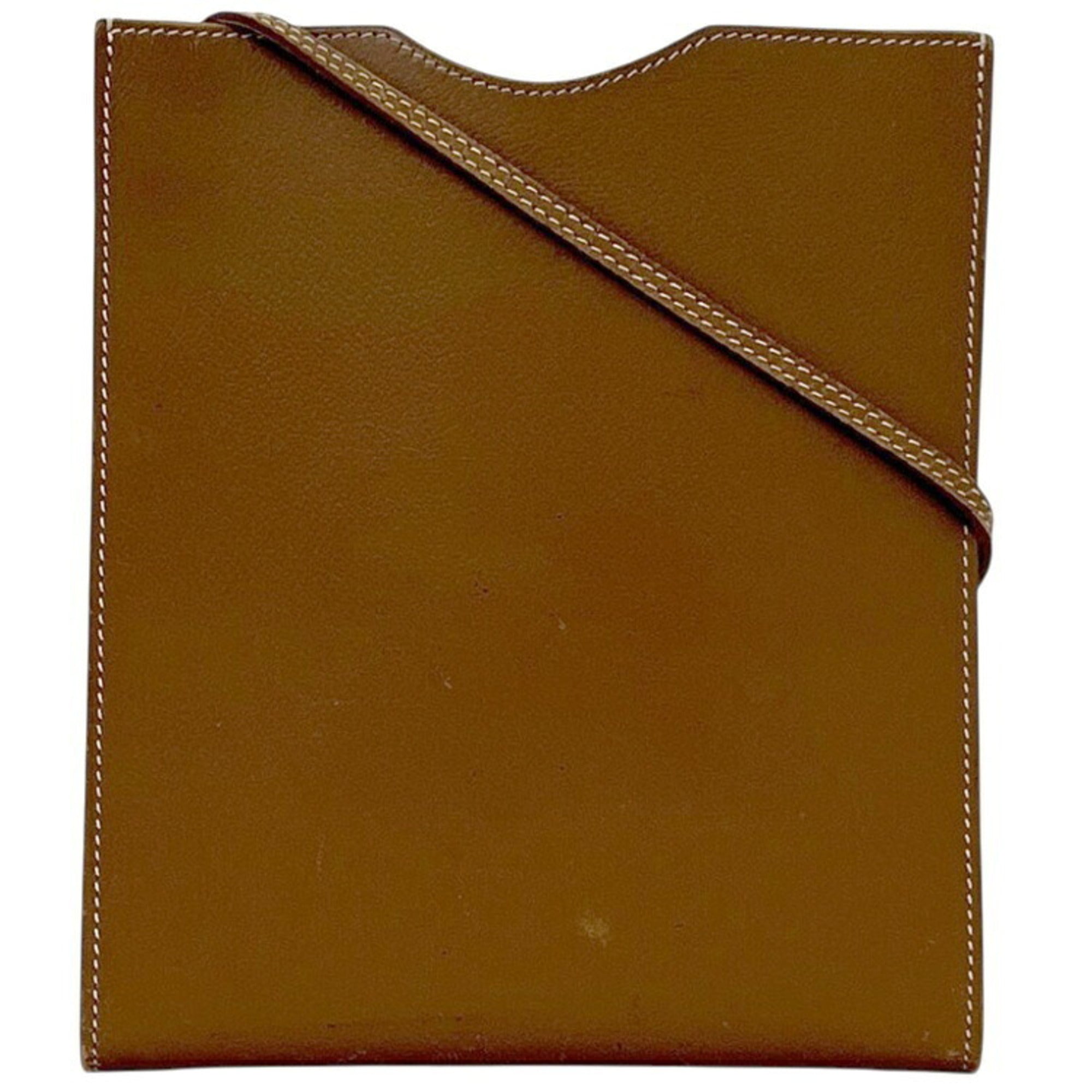 Hermes Brown Leather Pochette Shoulder Bag (Pre-Owned)