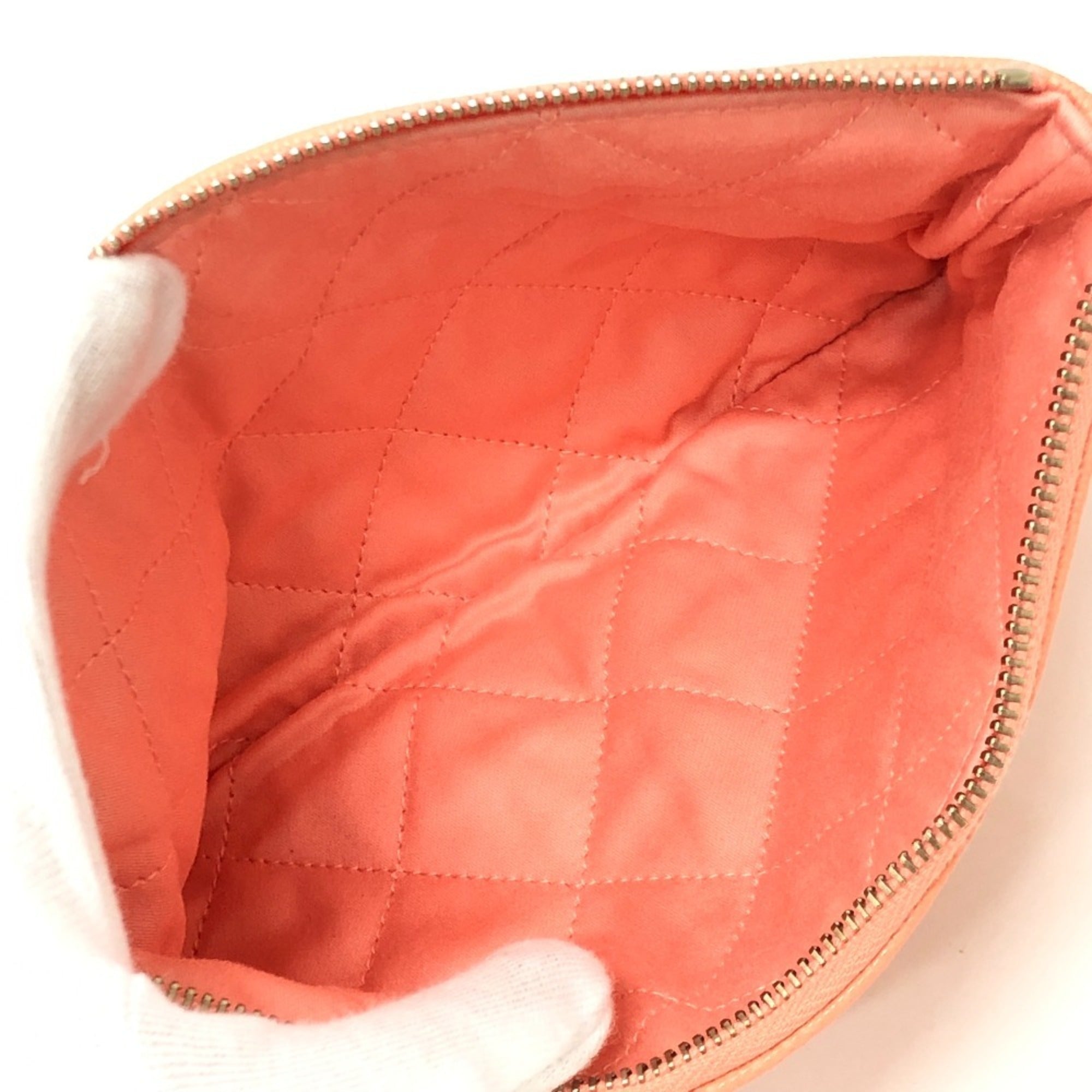 Chanel Matelasse Coral Pink Grained Calfskin Handbag Shoulder Bag (Pre-Owned)