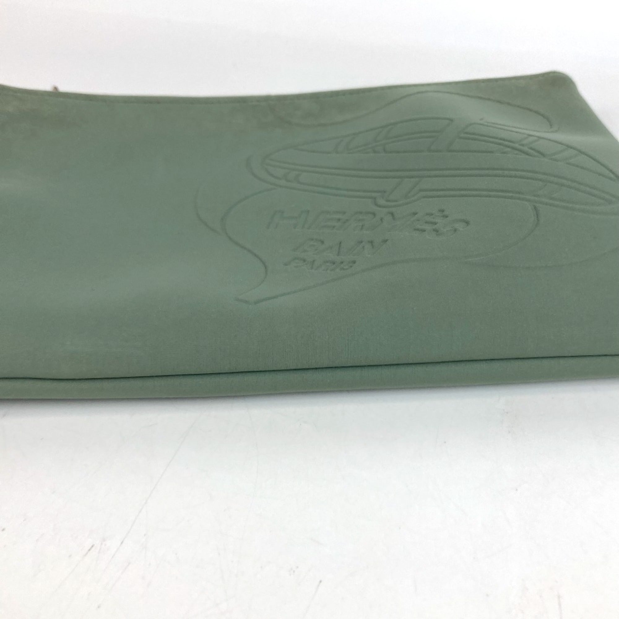 Hermes Khaki Polyamide Clutch Bag Handbag (Pre-Owned)