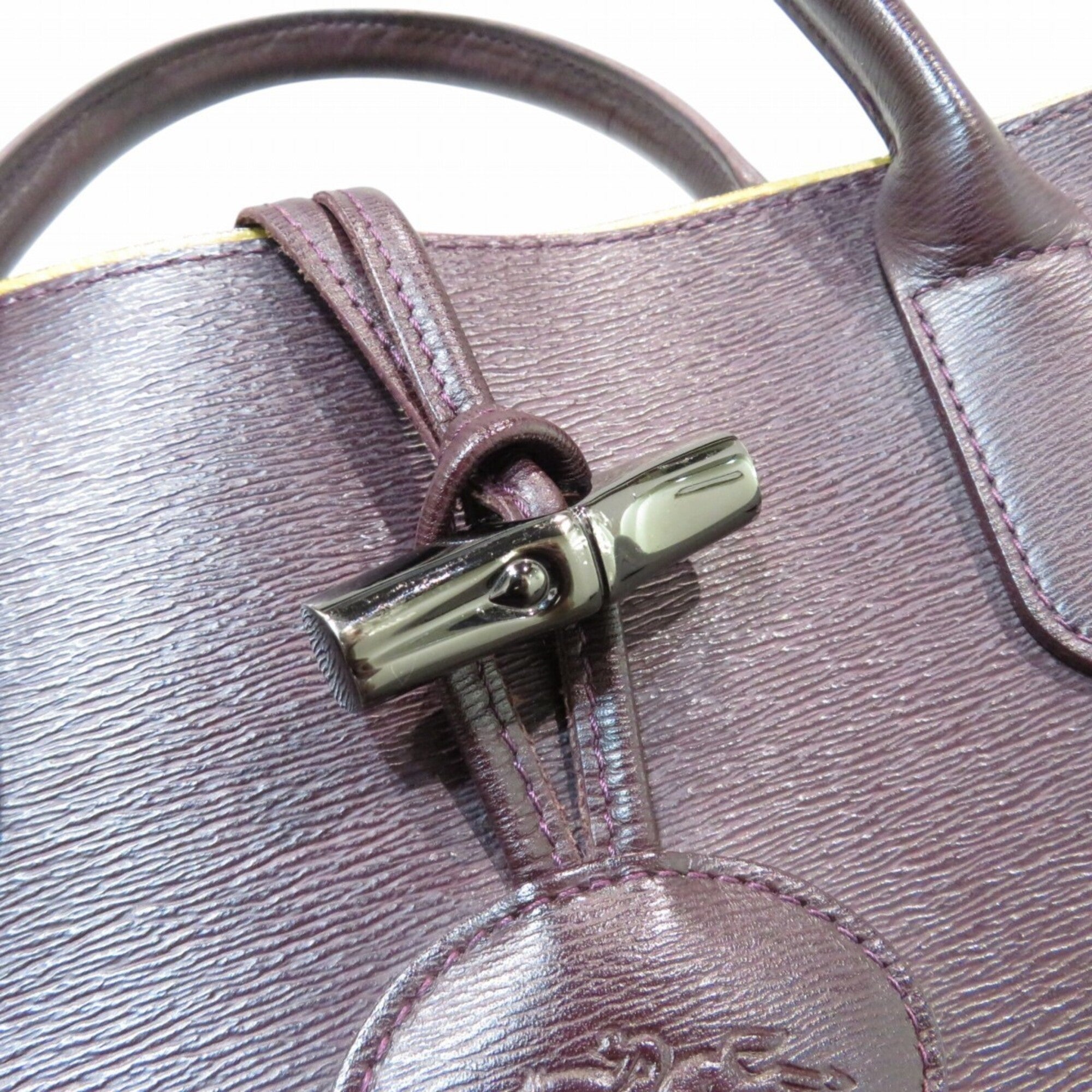 Longchamp Brown Pvc Leather Tote Bag (Pre-Owned)