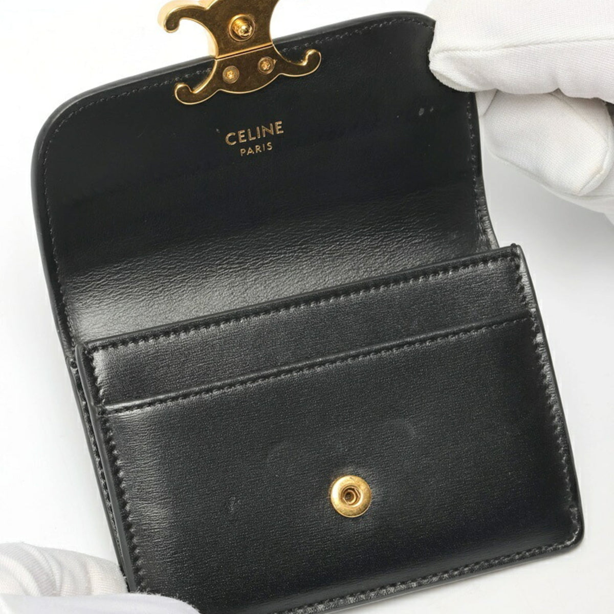 Celine Black Leather Coin Purse/Coin Case (Pre-Owned)