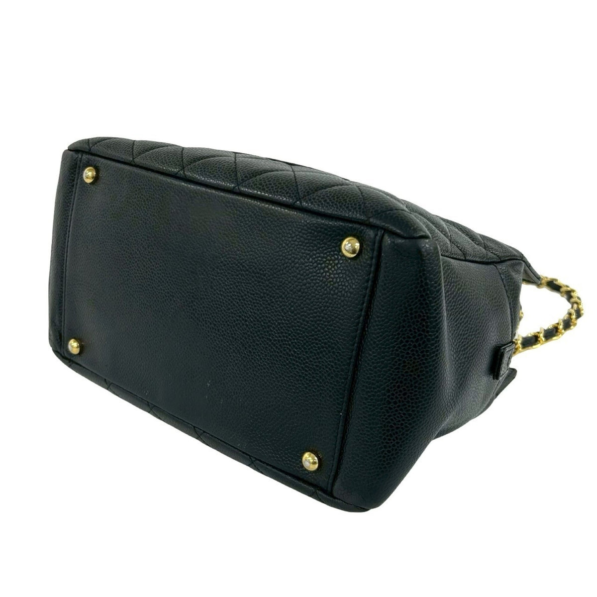 Chanel Black Grained Calfskin Shoulder Bag Tote Bag (Pre-Owned)