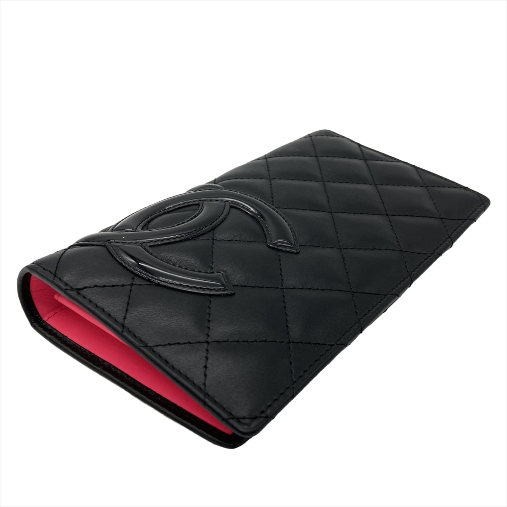 Chanel Black Leather Long Wallet (Bi-Fold) (Pre-Owned)