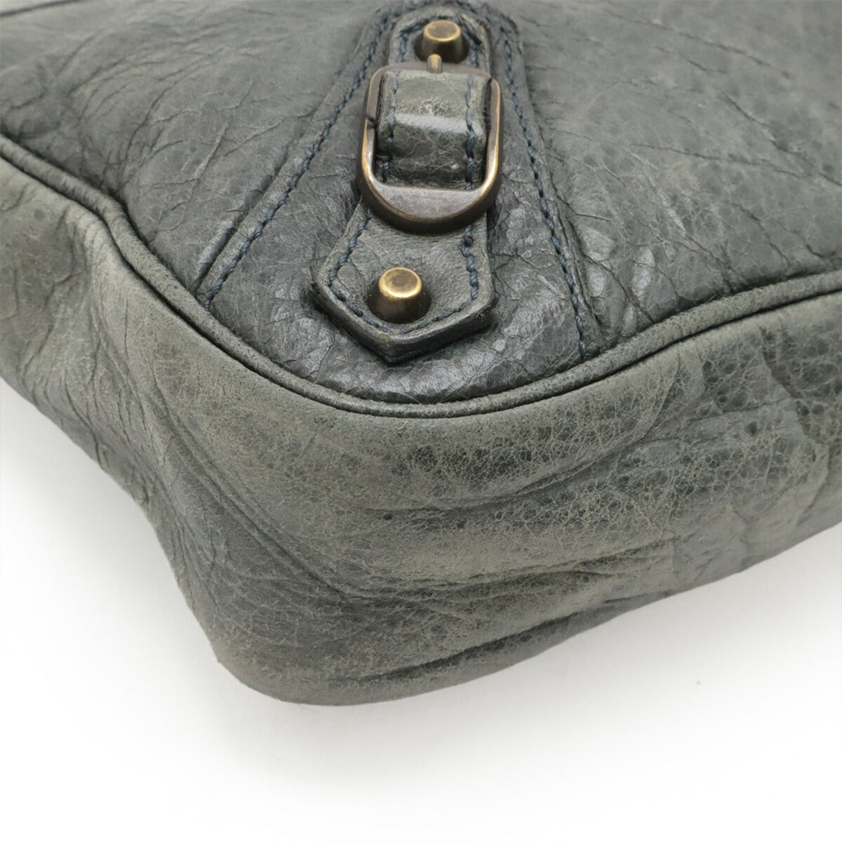 Balenciaga Green Leather Pochette Shoulder Bag (Pre-Owned)