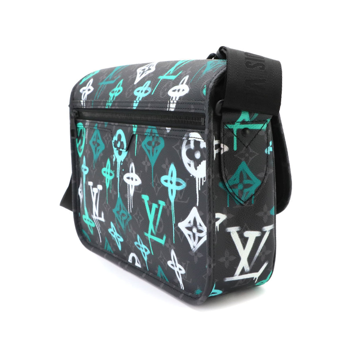 Louis Vuitton Black Green Monogram Eclipse Monogram Eclipse Handbag Messenger Bag Shoulder Bag (Pre-Owned)