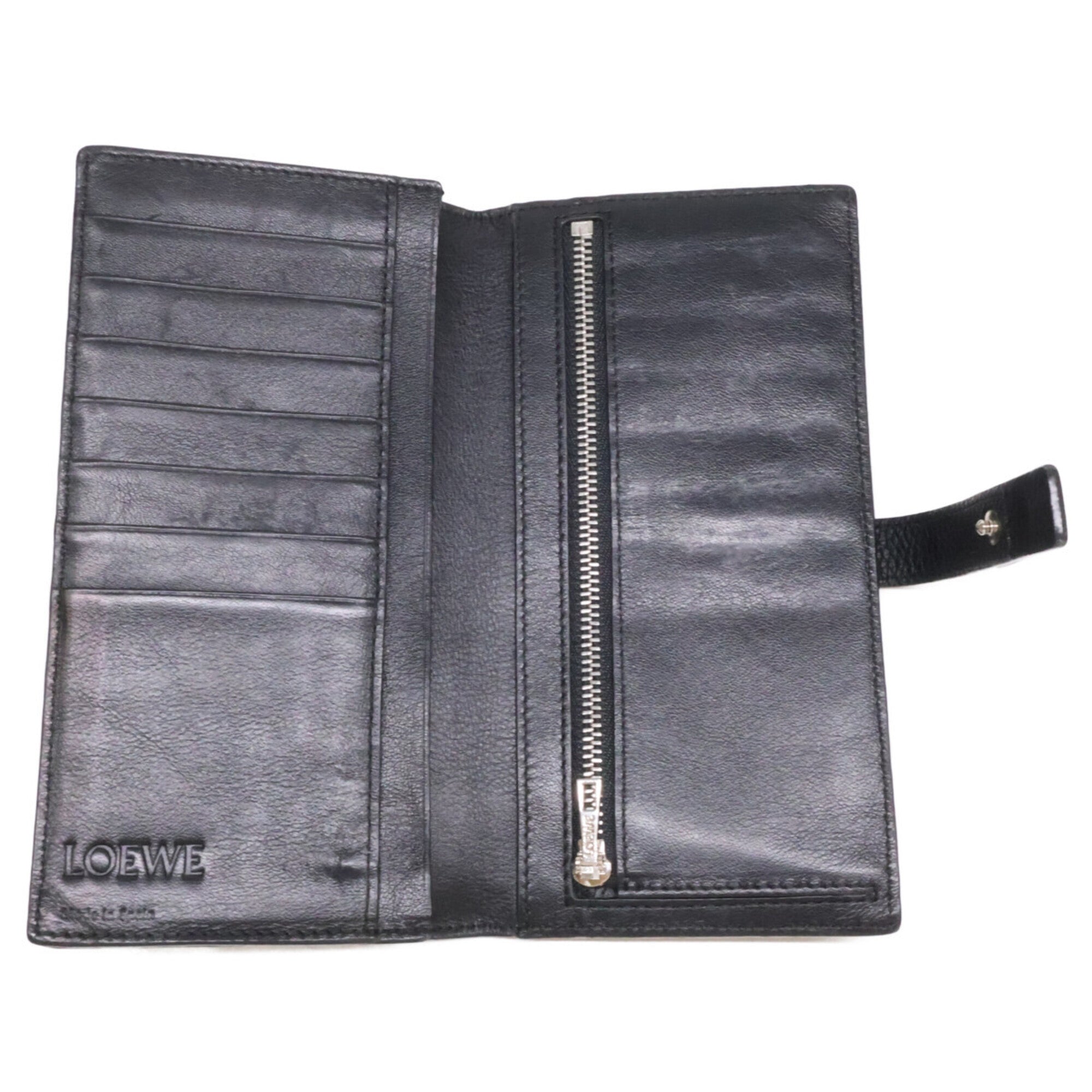 Loewe Black Leather Long Wallet (Bi-Fold) (Pre-Owned)