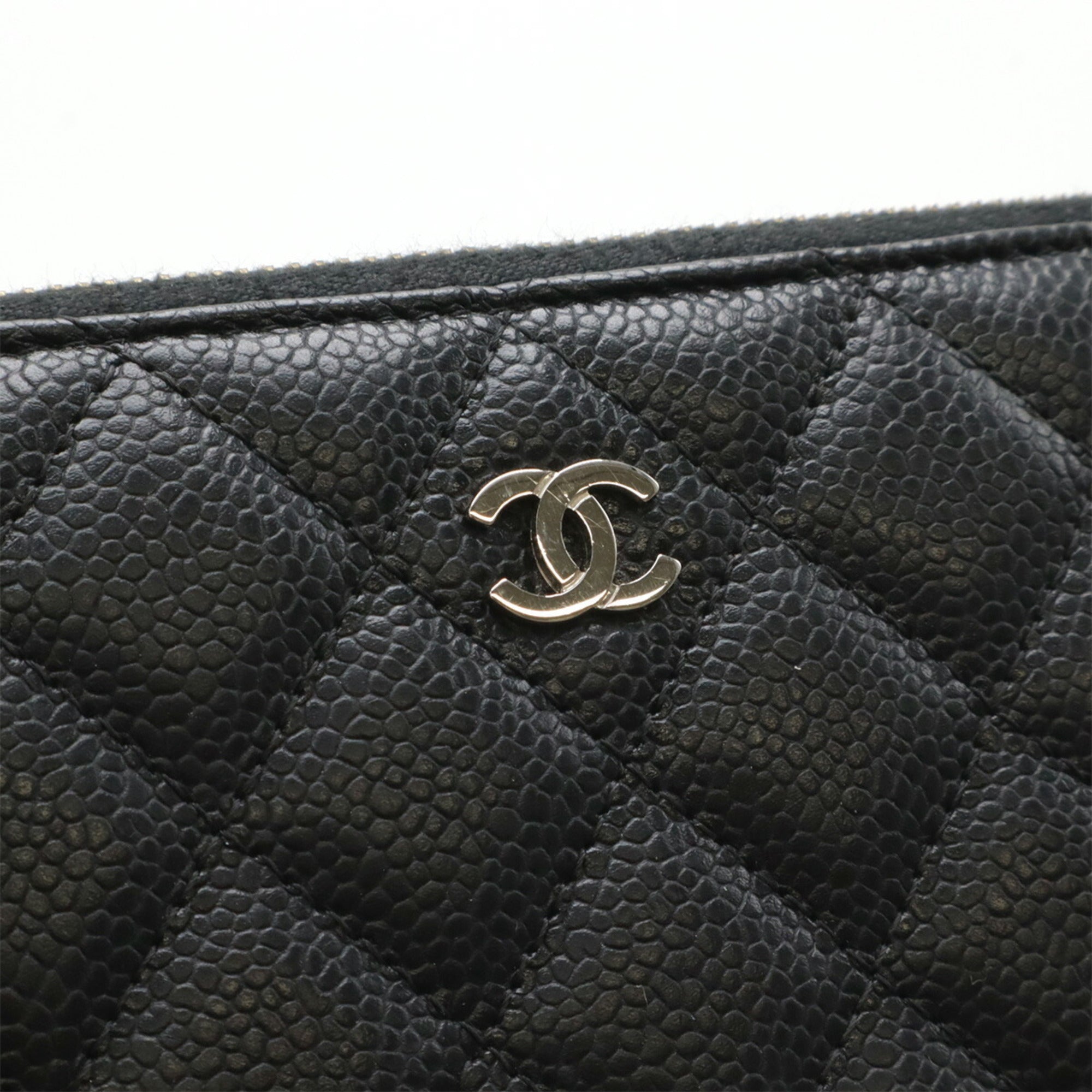 Chanel Matelasse Black Grained Calfskin Long Wallet (Bi-Fold) (Pre-Owned)