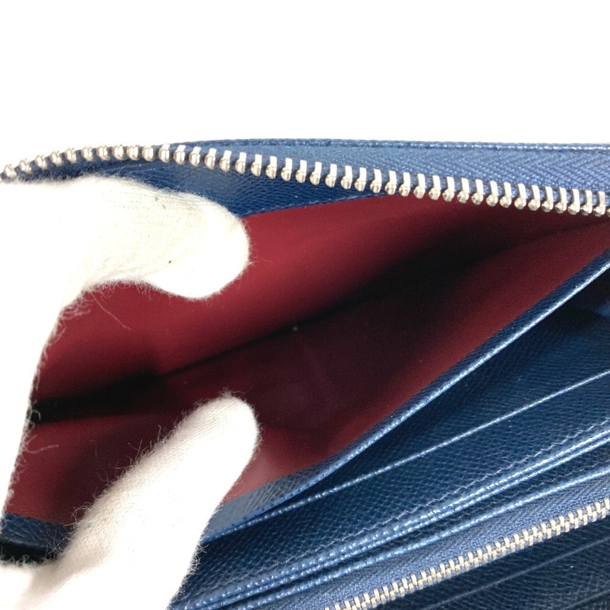 Bvlgari Blue Leather Long Wallet (Bi-Fold) (Pre-Owned)