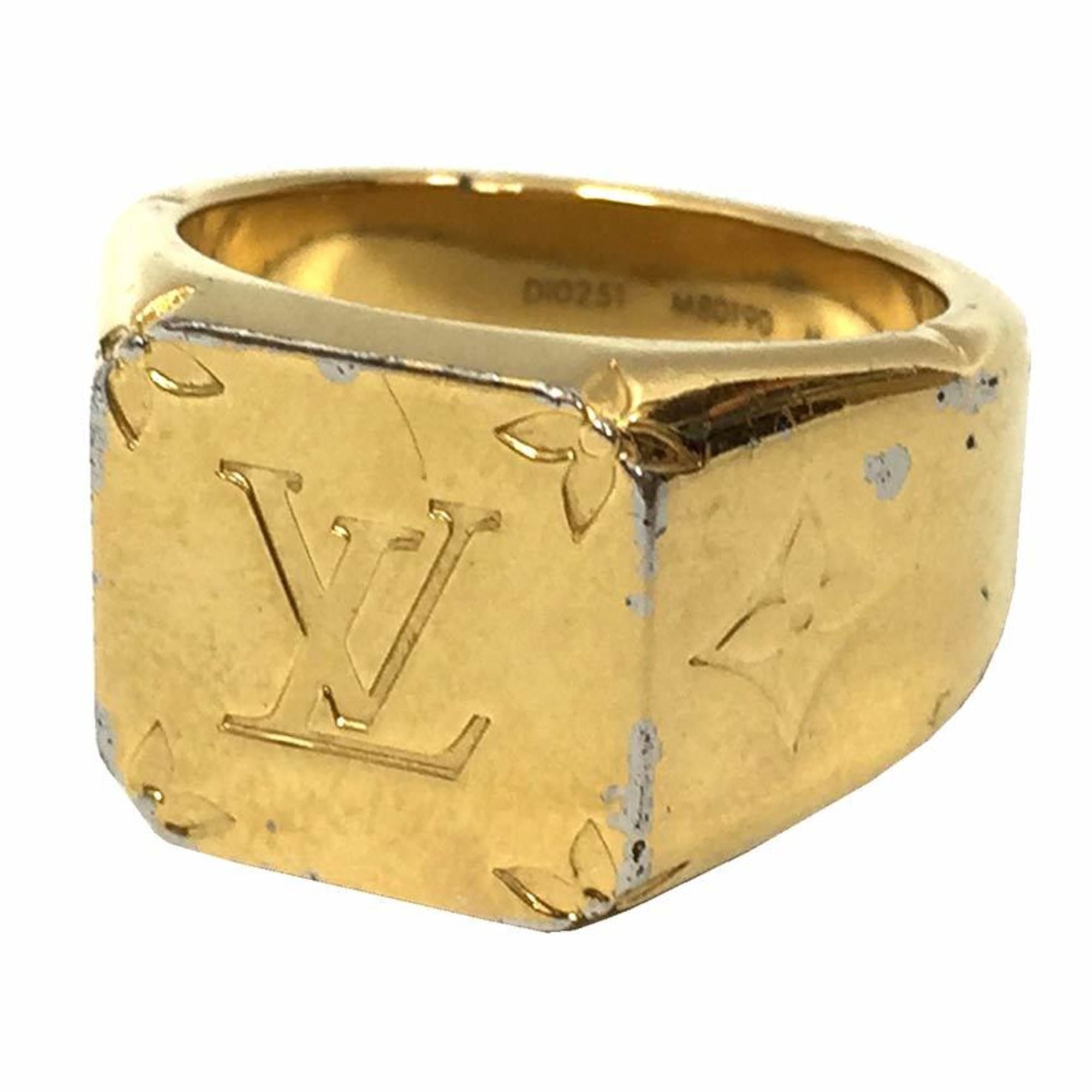 Louis Vuitton Gold Metal Band Ring (Pre-Owned)