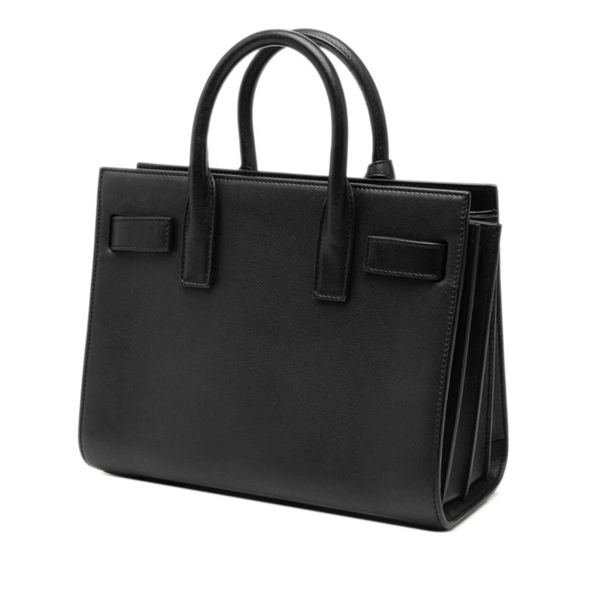 Saint Laurent Black Leather Handbag Shoulder Bag (Pre-Owned)