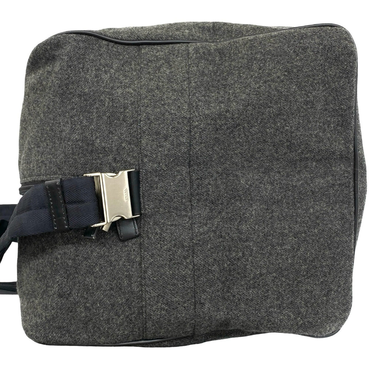 Prada Gray Wool Nylon Boston Bag Shoulder Bag (Pre-Owned)