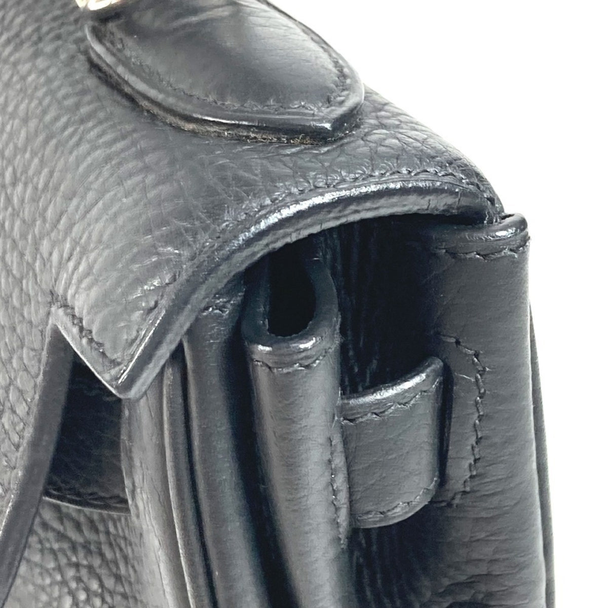 Hermes Black Taurillon Clemence Leather Handbag Shoulder Bag (Pre-Owned)