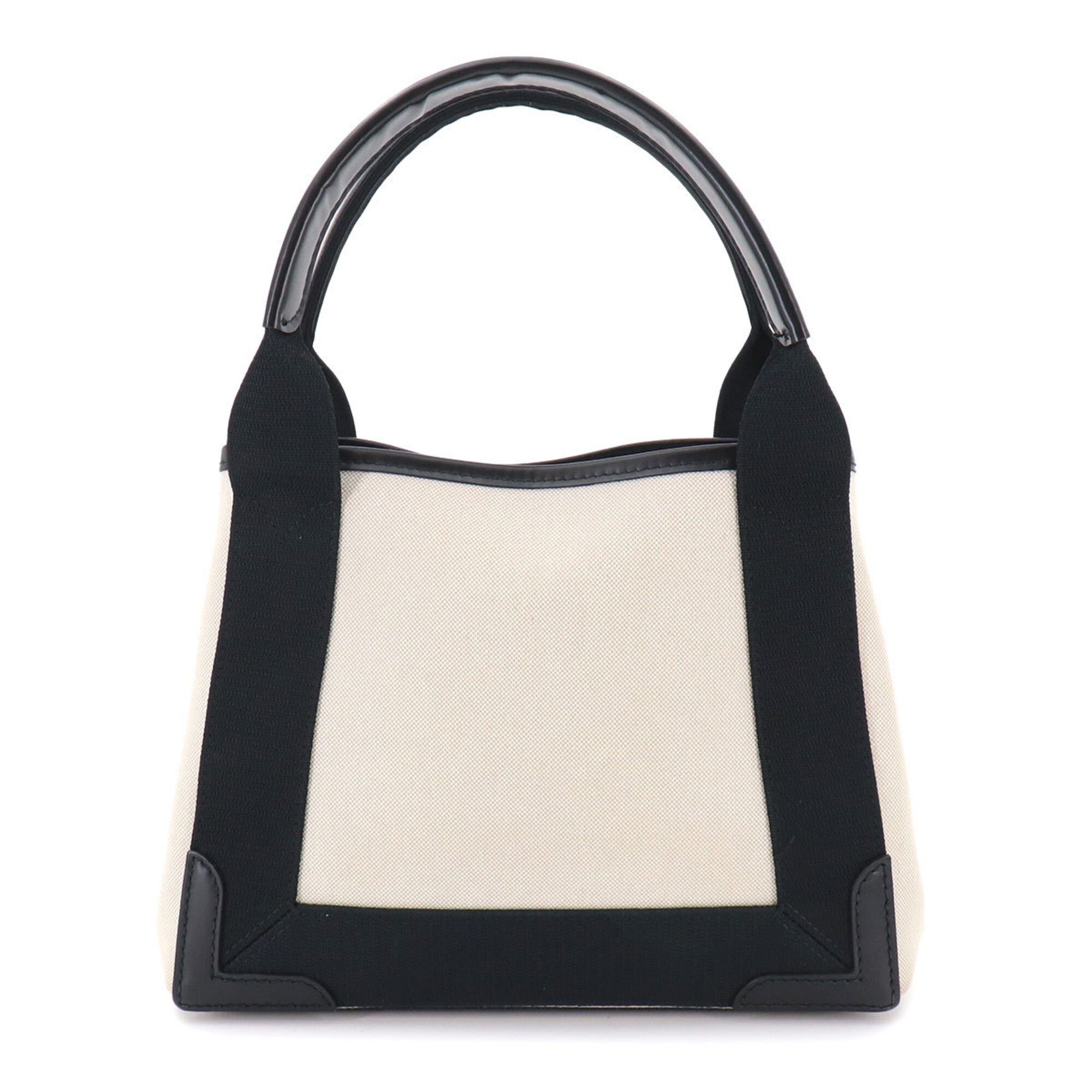 Balenciaga Black White Canvas Leather Handbag Tote Bag (Pre-Owned)