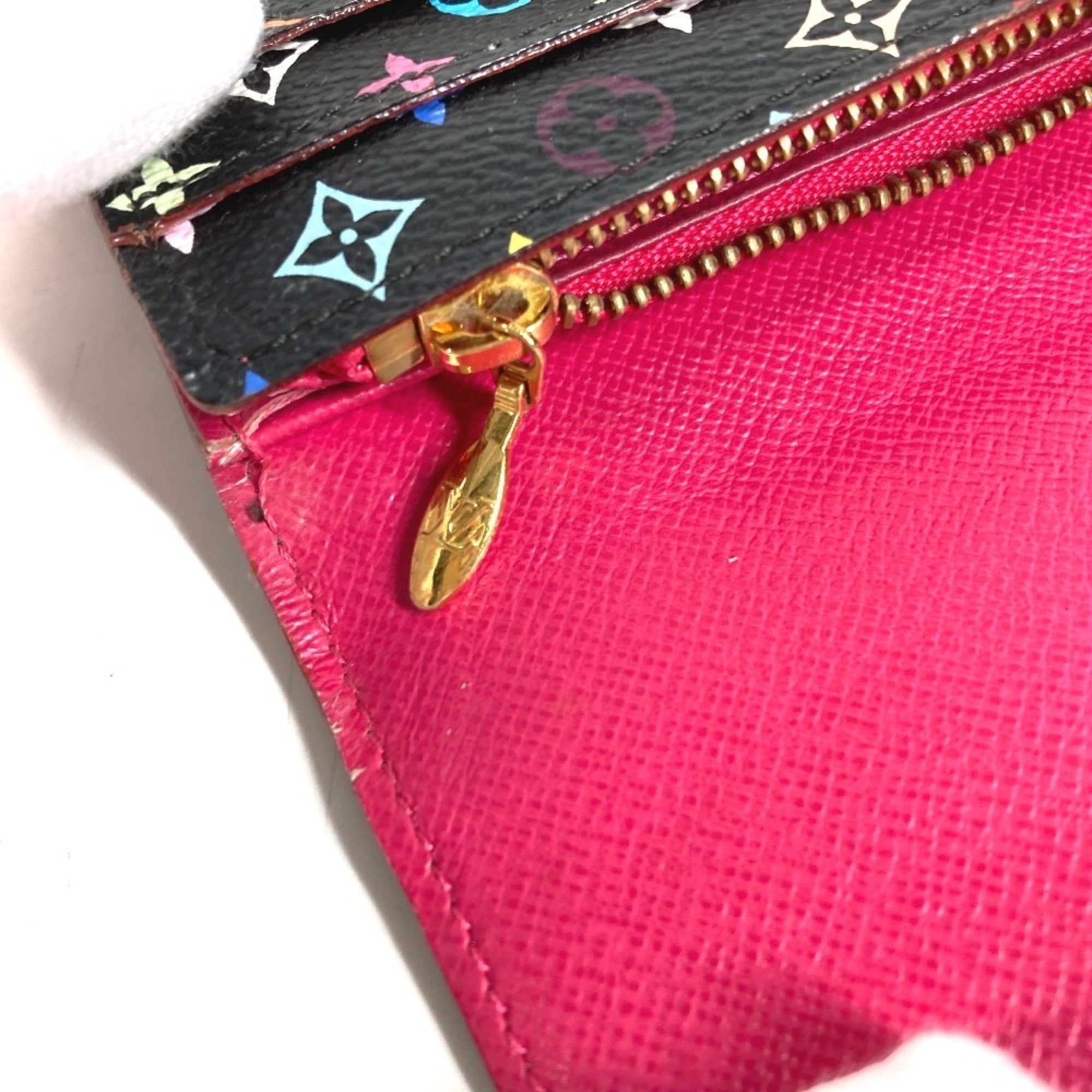 Louis Vuitton Monogram Multicolore Black Noir Pink Monogram Multicolore Long Wallet (Bi-Fold) (Pre-Owned)