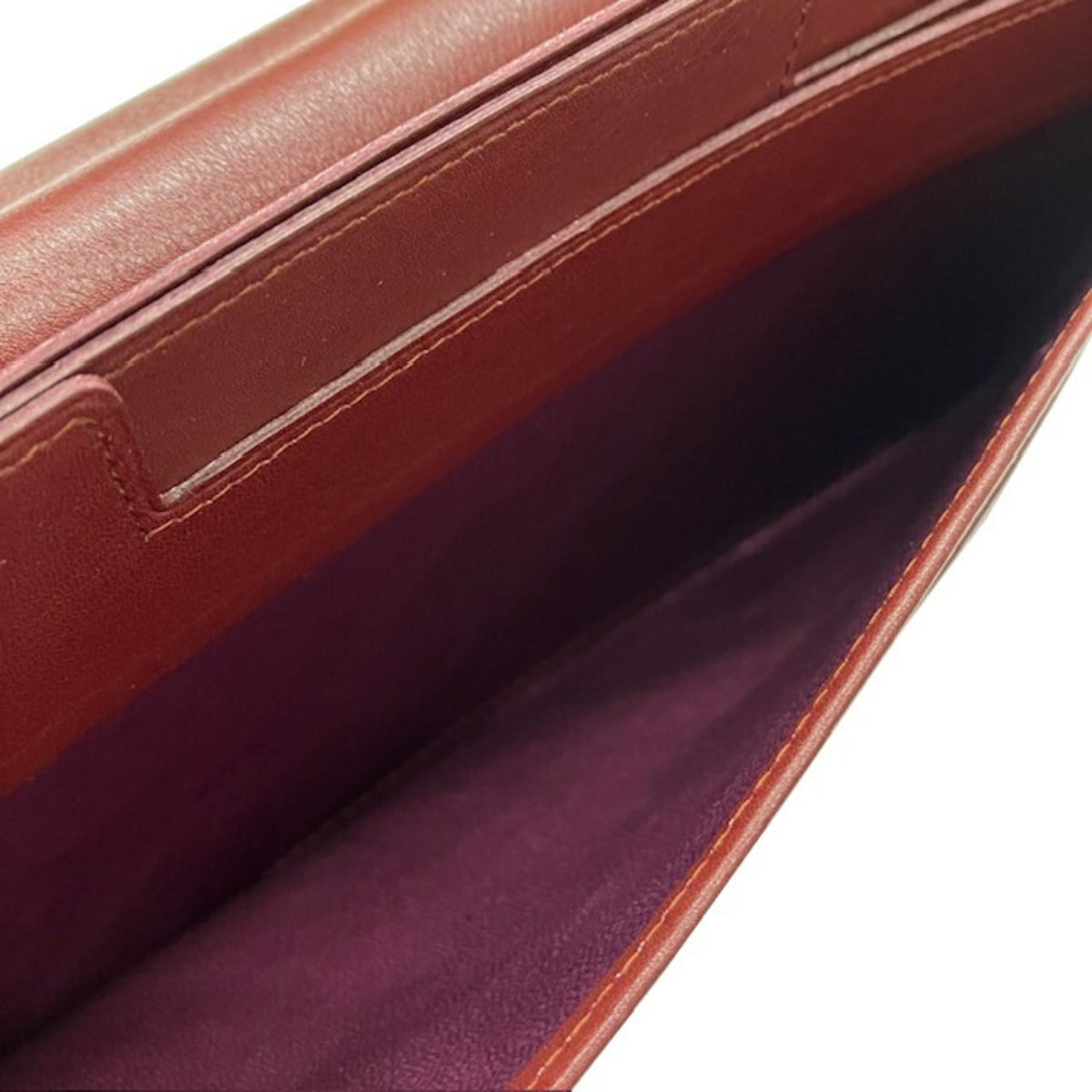 Cartier Bordeaux Leather Clutch Bag (Pre-Owned)