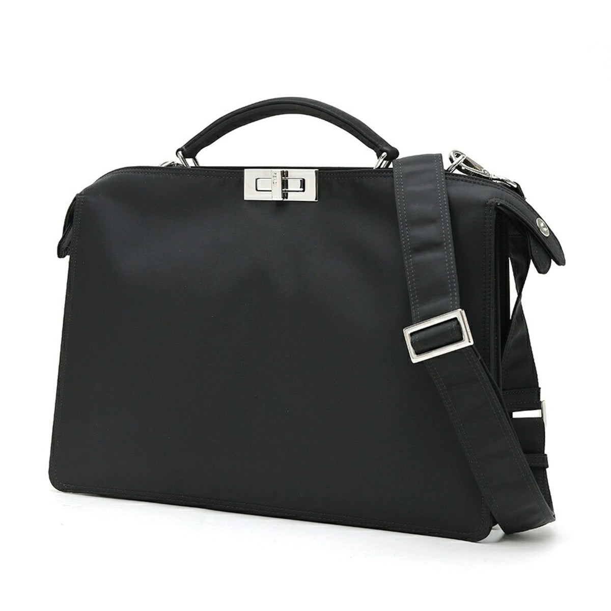 Fendi Peekaboo Black Nylon Tote Bag (Pre-Owned)