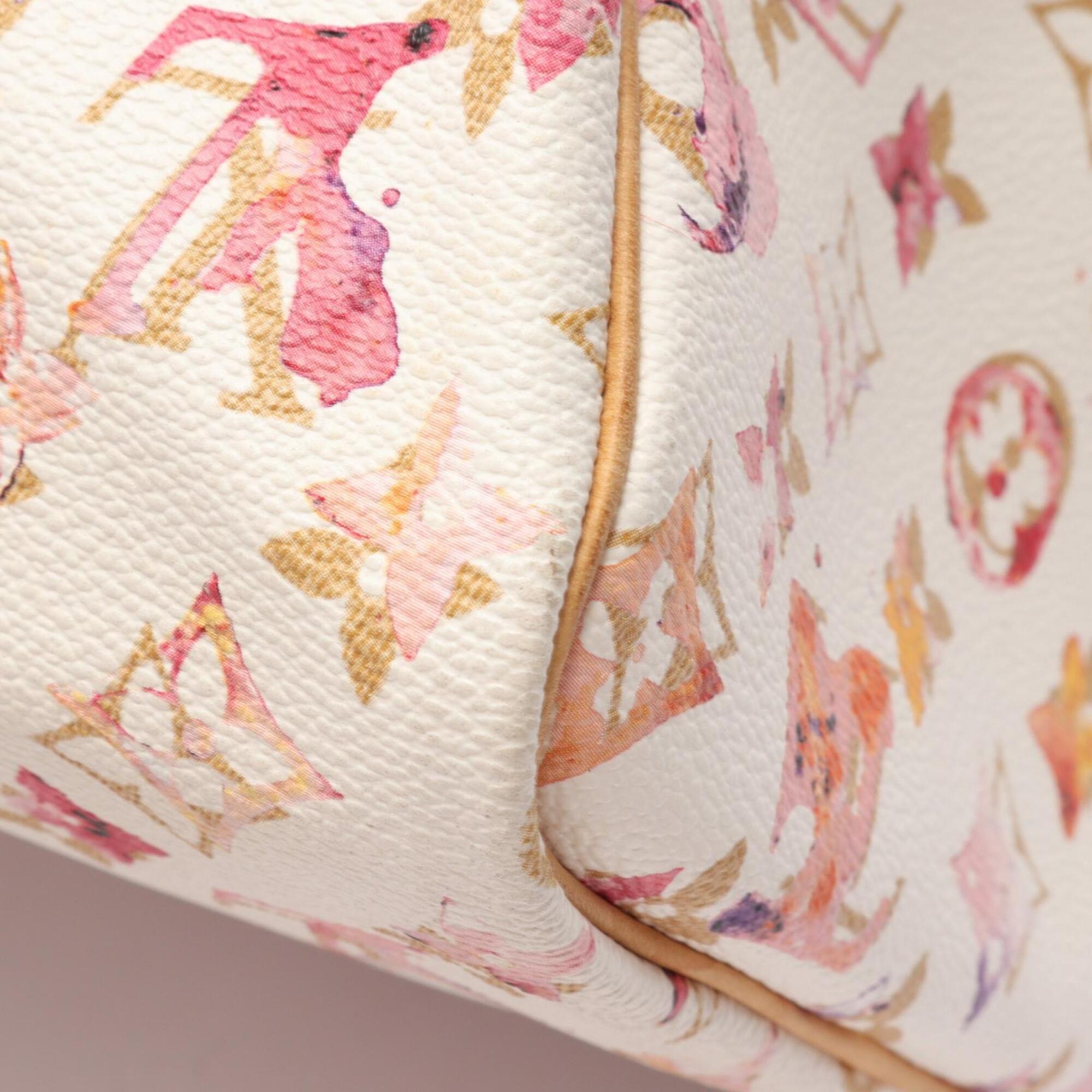 Louis Vuitton Blanc Multi-Color White Coated Canvas Leather Handbag (Pre-Owned)