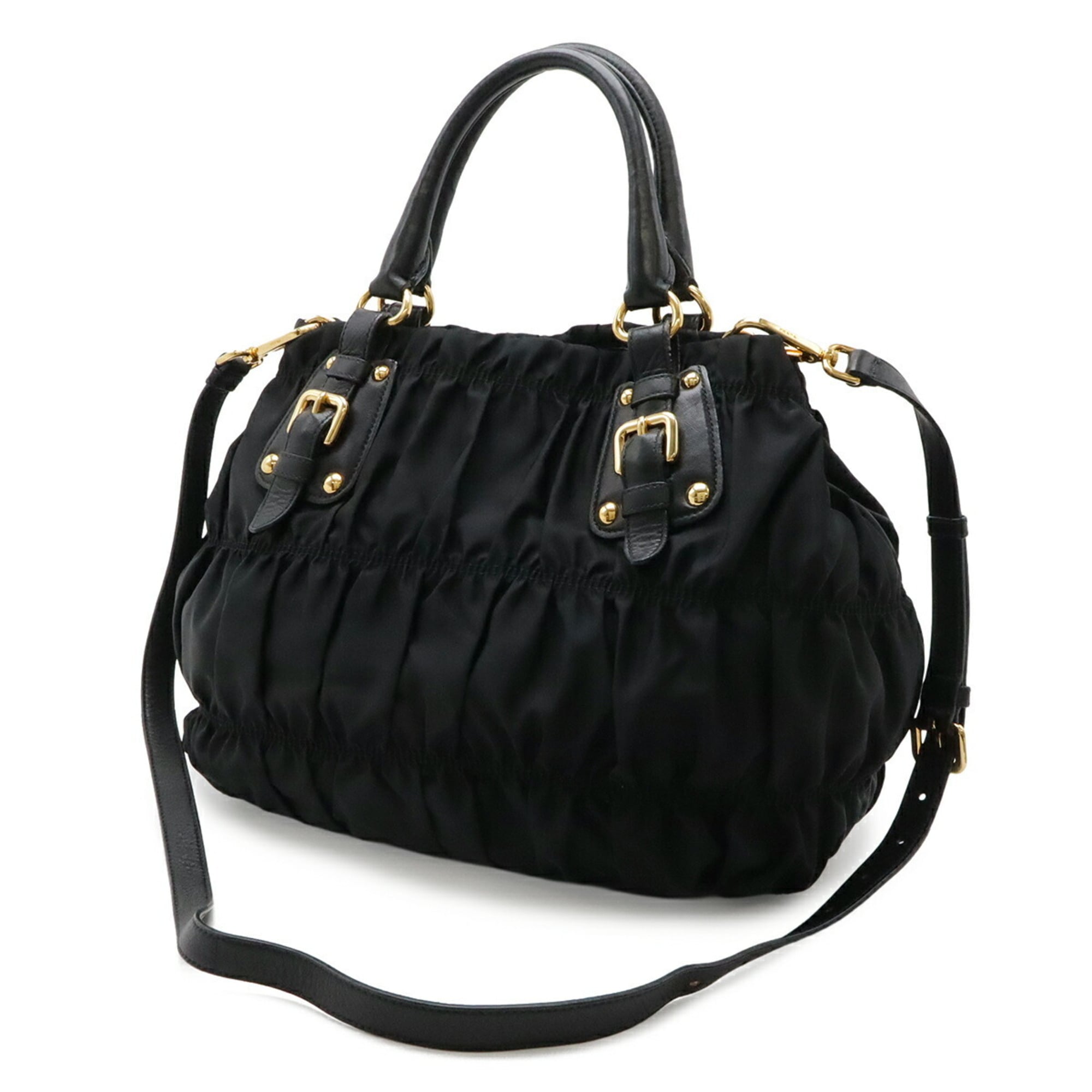 Prada Black Nero Tessuto Handbag Shoulder Bag Tote Bag (Pre-Owned)
