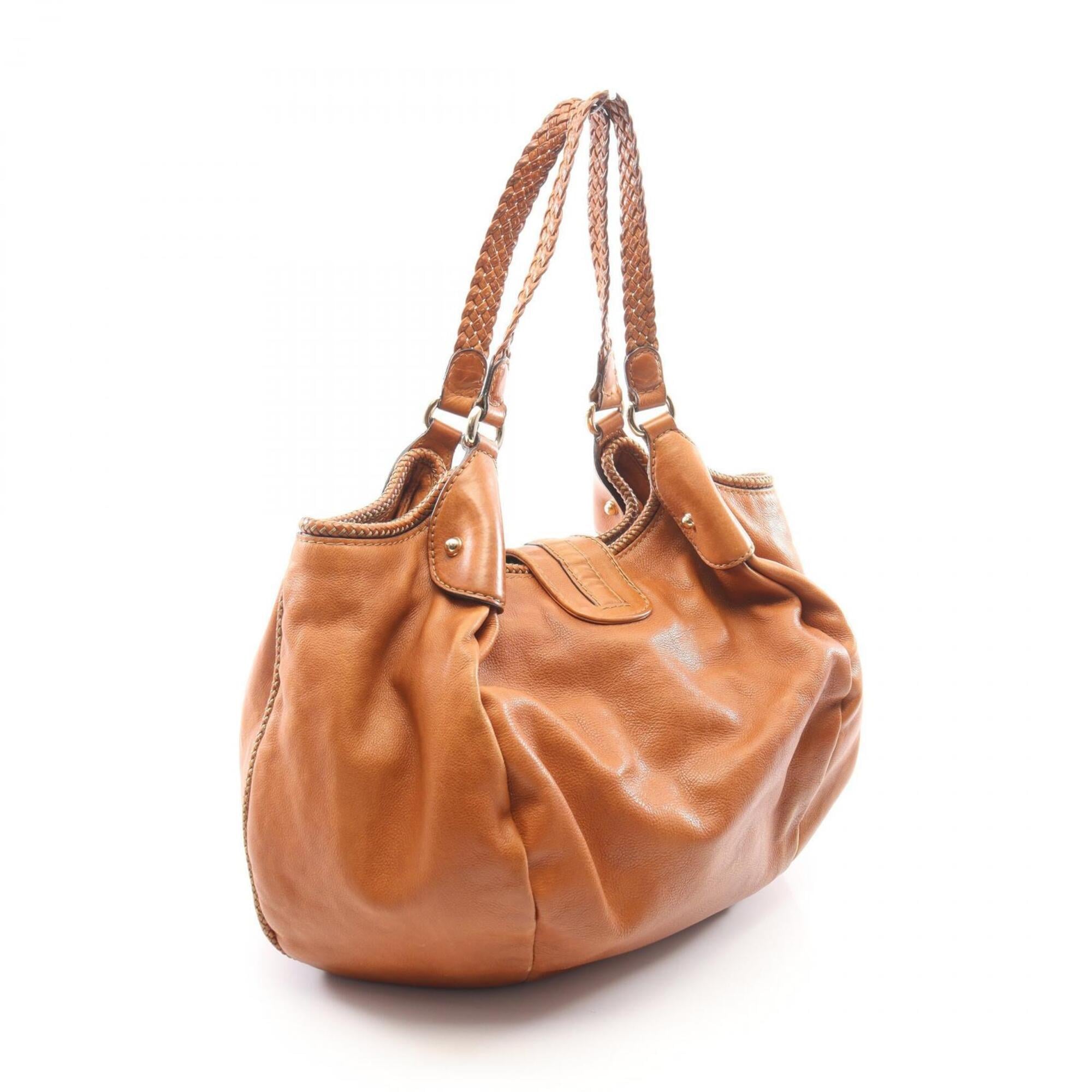 Gucci Brown Leather Handbag Shoulder Bag (Pre-Owned)