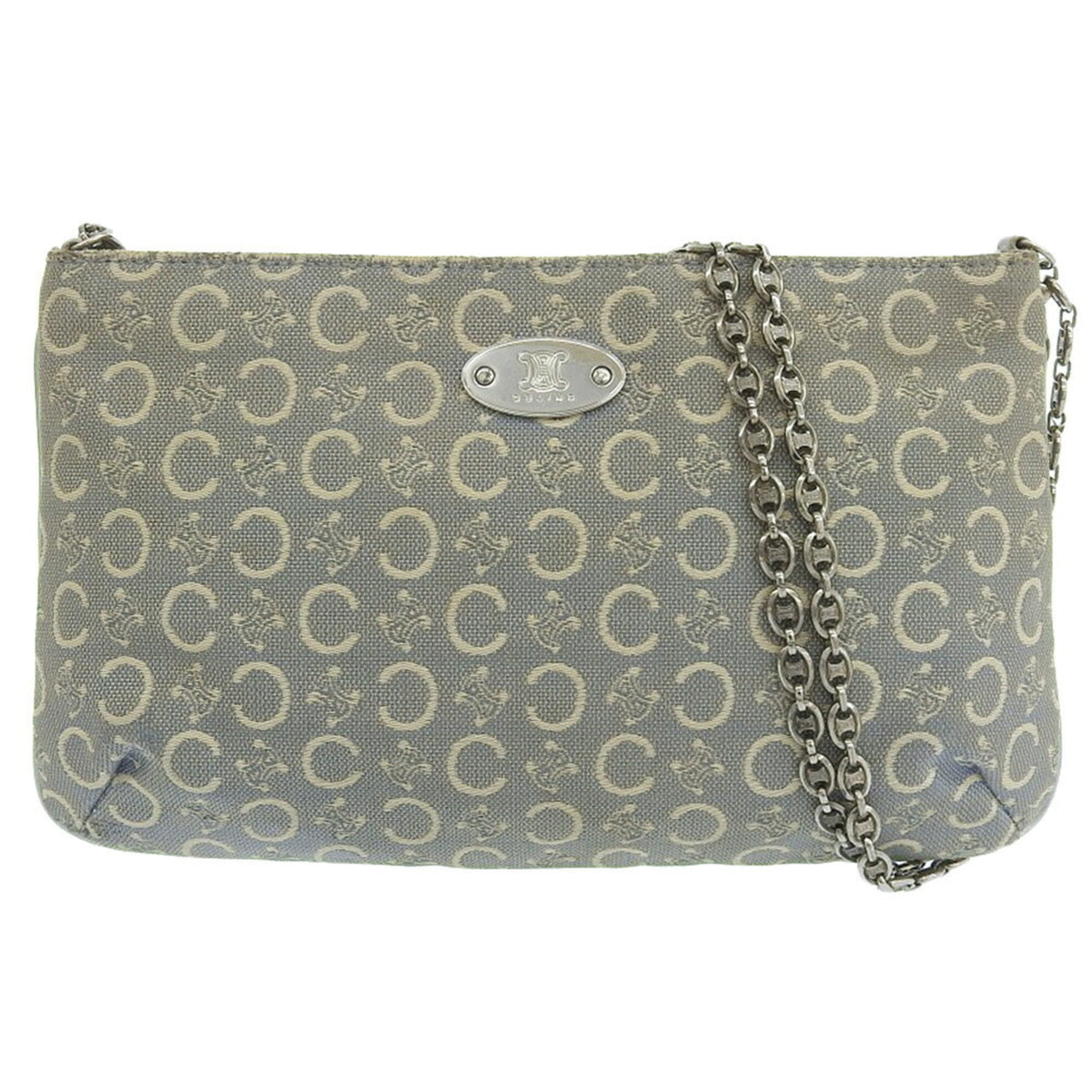 Celine Light Blue Canvas Shoulder Bag (Pre-Owned)