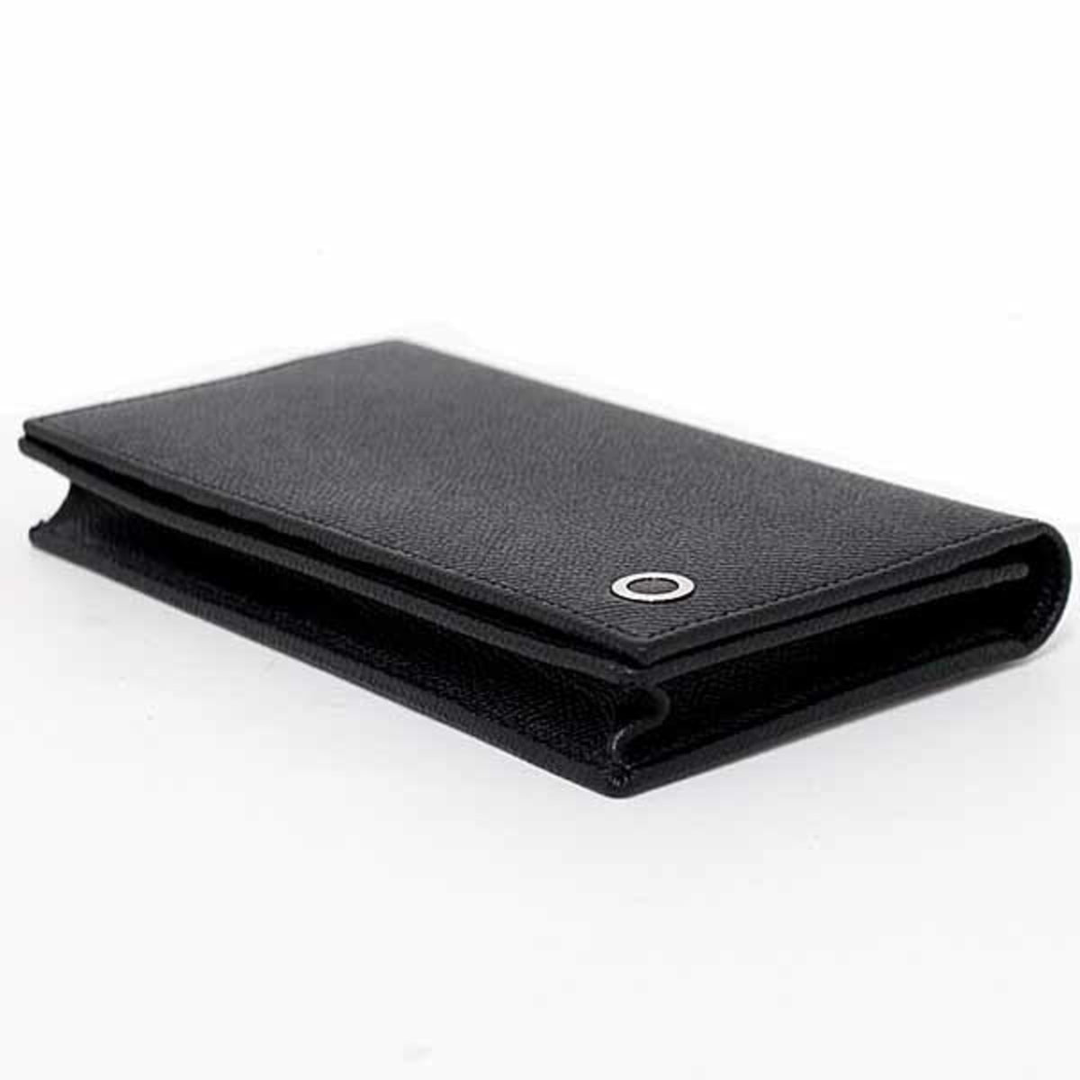 Bvlgari Bvlgari Bvlgari Black Blue Leather Long Wallet (Bi-Fold) (Pre-Owned)