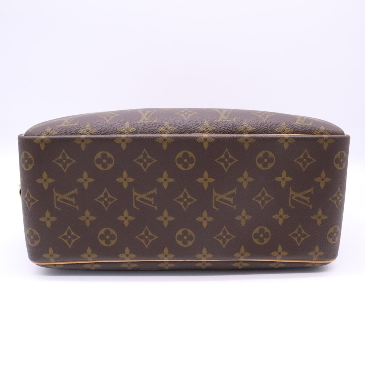 Louis Vuitton Beige Brown Coated Canvas Leather Handbag (Pre-Owned)