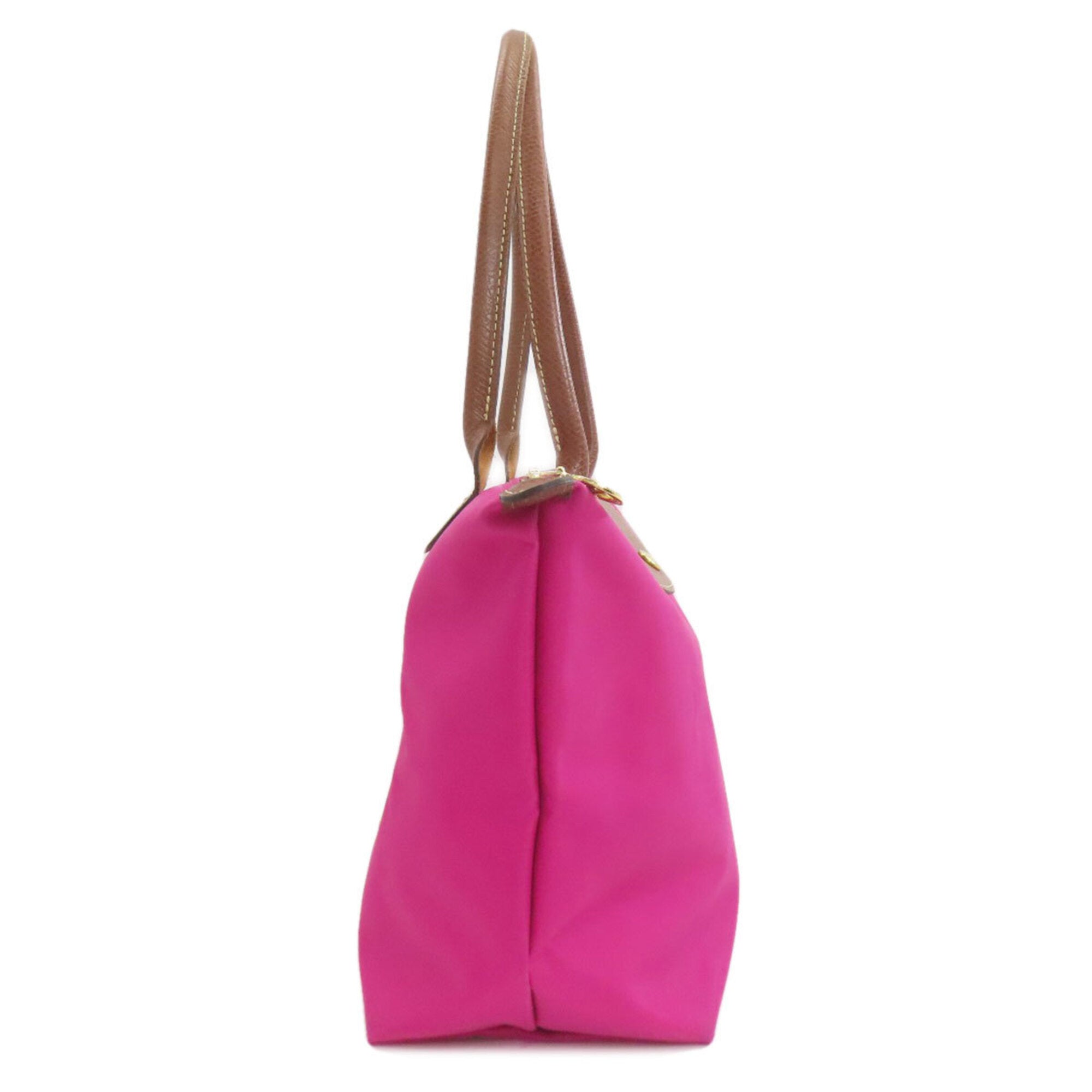 Longchamp Le Pliage Brown Pink Nylon Tote Bag (Pre-Owned)
