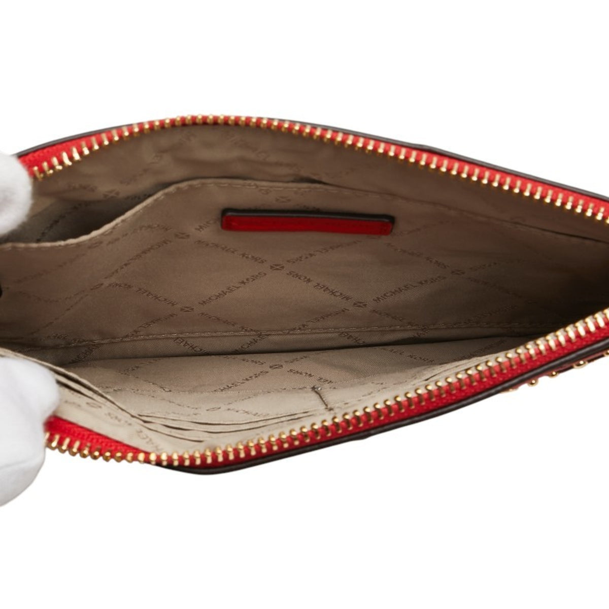 Michael Kors Red Color Leather Clutch Bag (Pre-Owned)