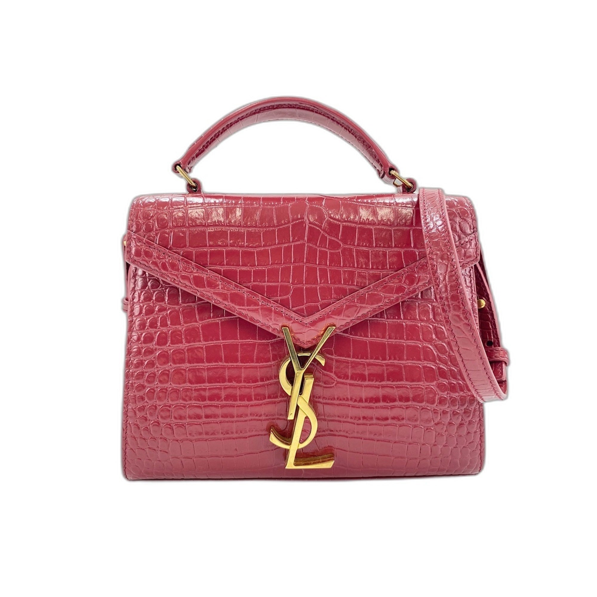 Yves Saint Laurent Red Color Leather Shoulder Bag (Pre-Owned)