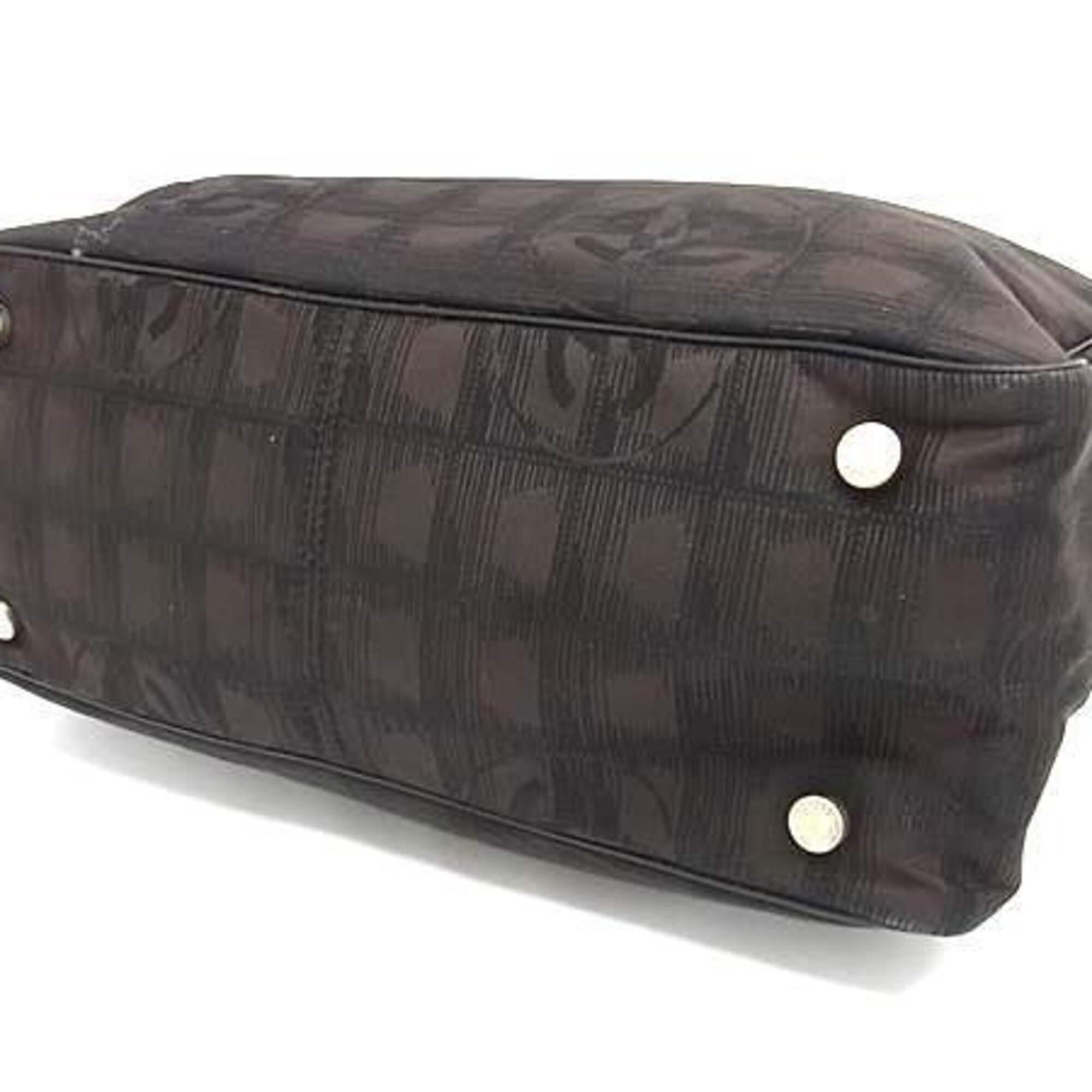 Chanel New Travel Line Black Brown Nylon Leather Handbag Tote Bag (Pre-Owned)