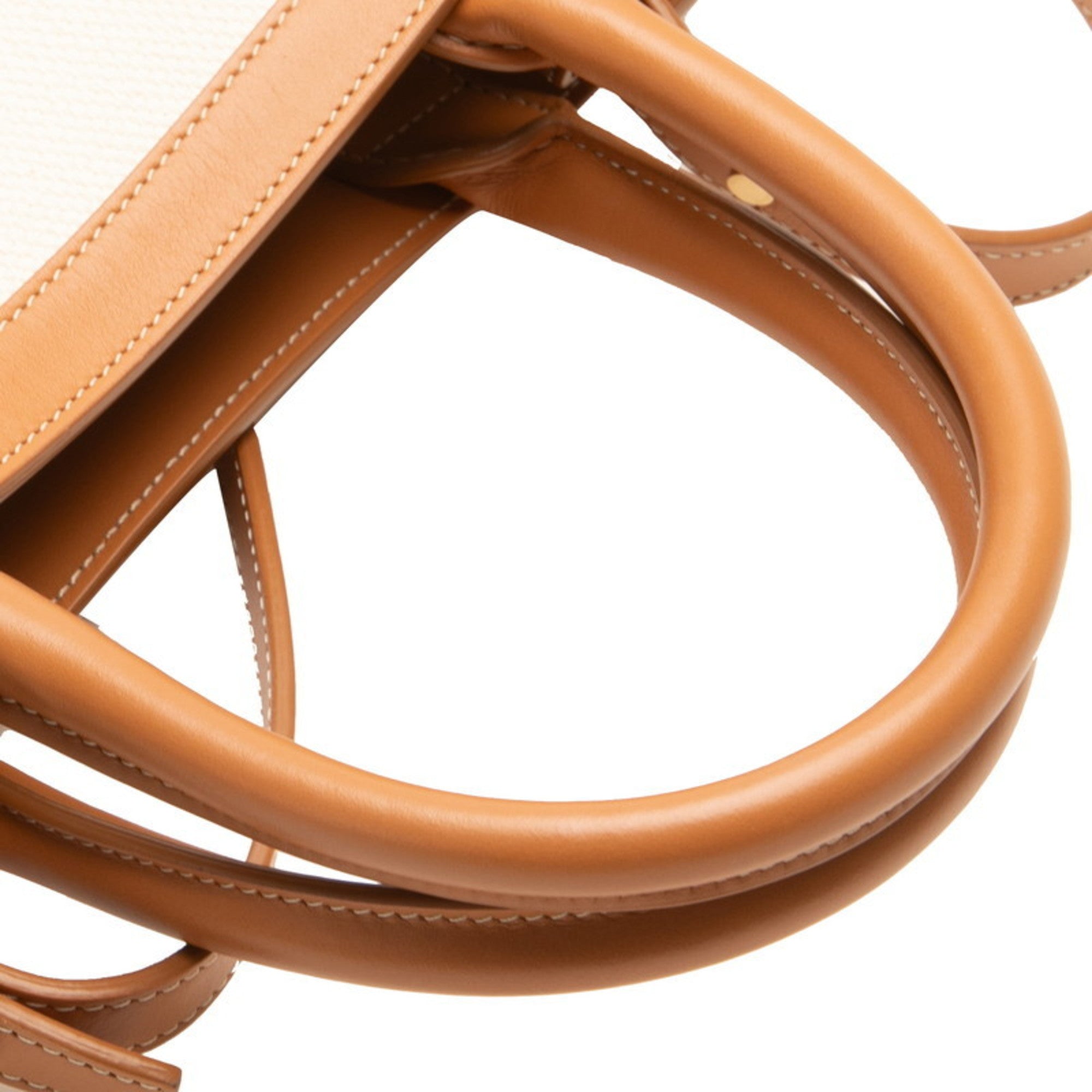 Celine Cabas Brown Canvas Leather Handbag Shoulder Bag (Pre-Owned)