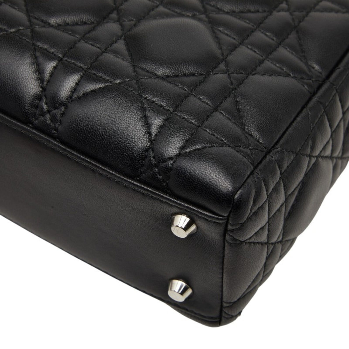 Christian Dior Black Leather Handbag Shoulder Bag (Pre-Owned)
