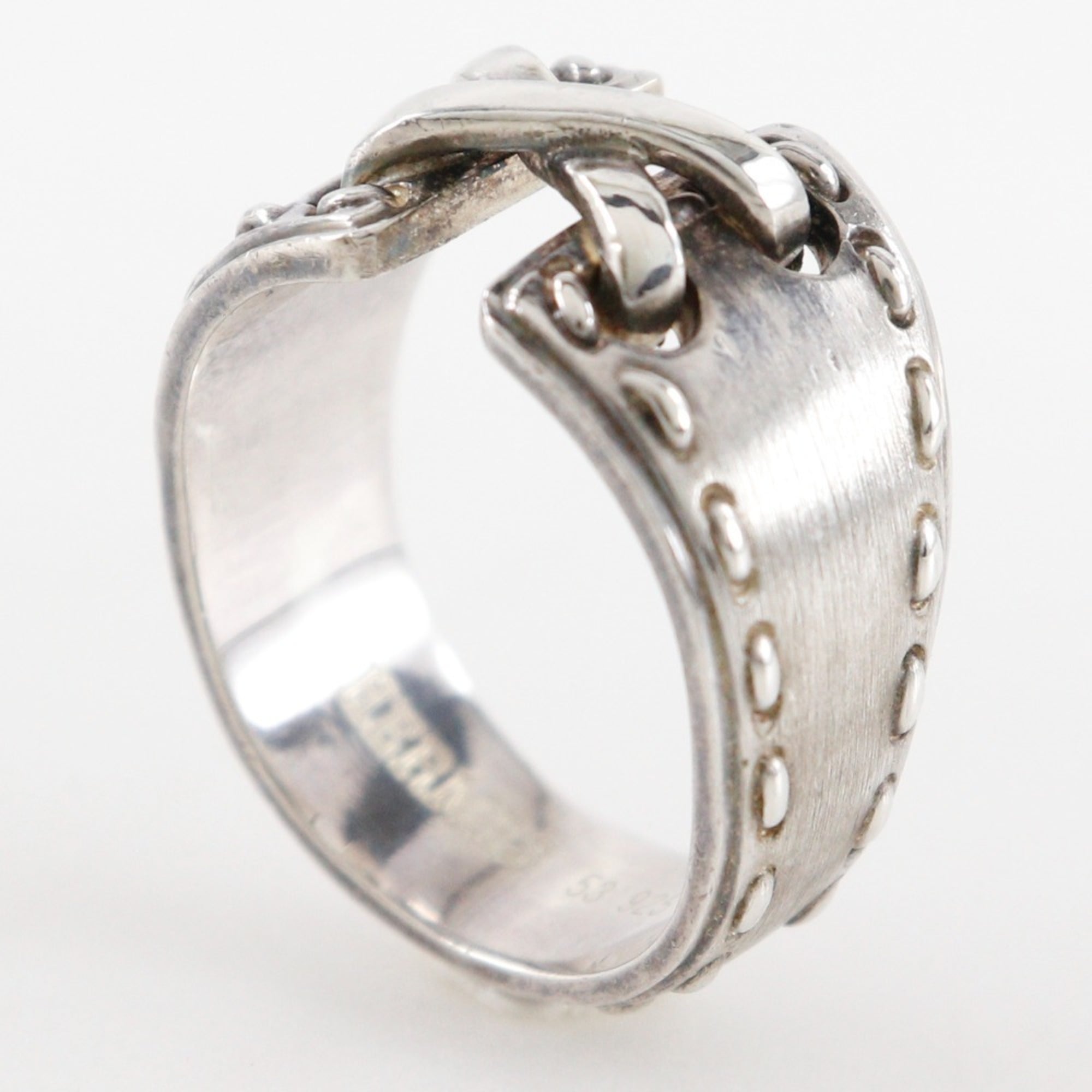 Hermes Silver 925 Band Ring (Pre-Owned)