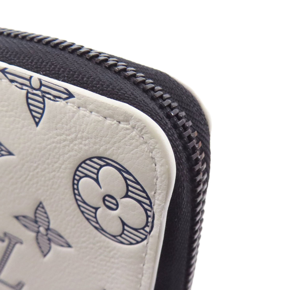 Louis Vuitton Monogram Shadow Navy White Monogram Shadow Long Wallet (Bi-Fold) (Pre-Owned)