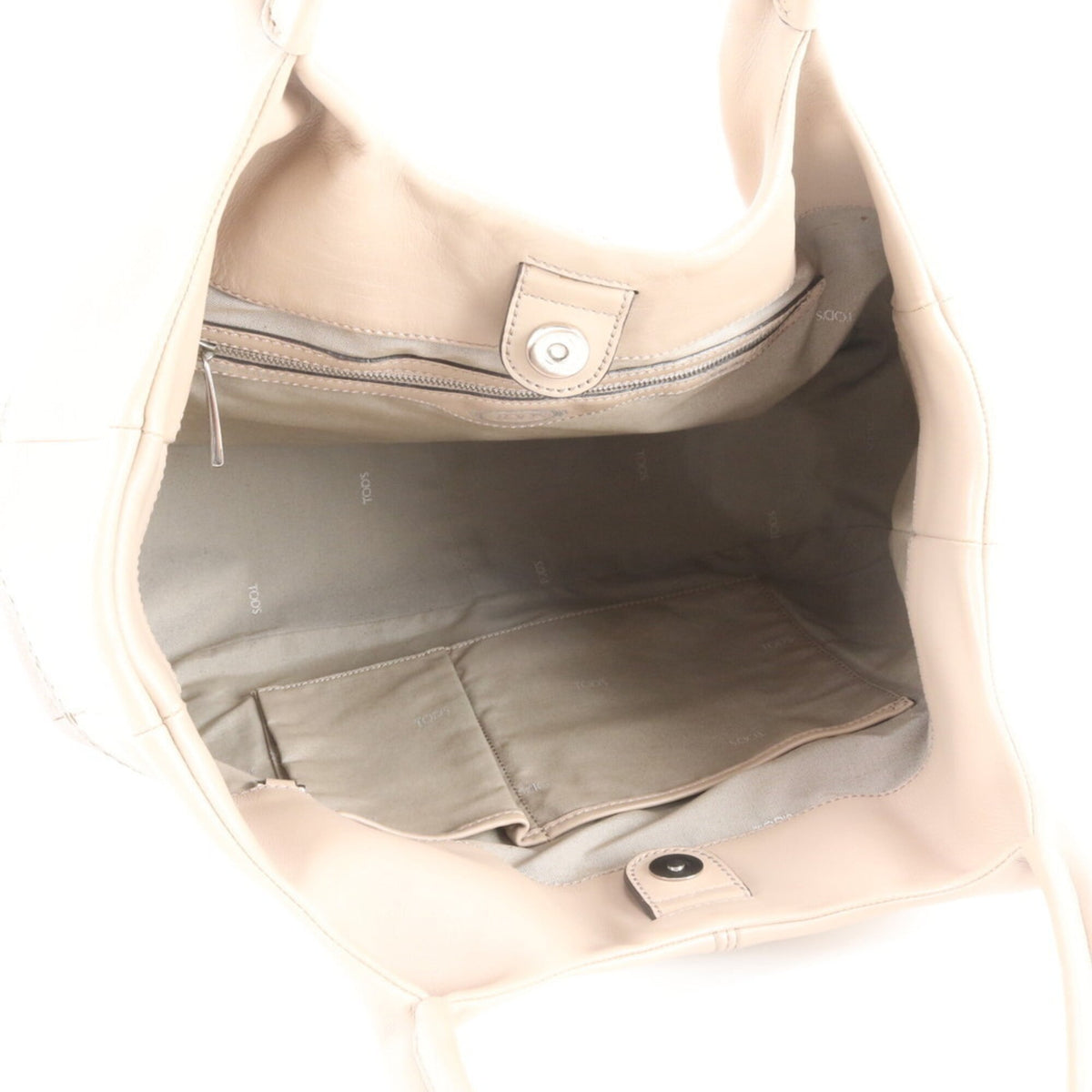 Tod's Beige Brown Leather Handbag Shoulder Bag Tote Bag (Pre-Owned)