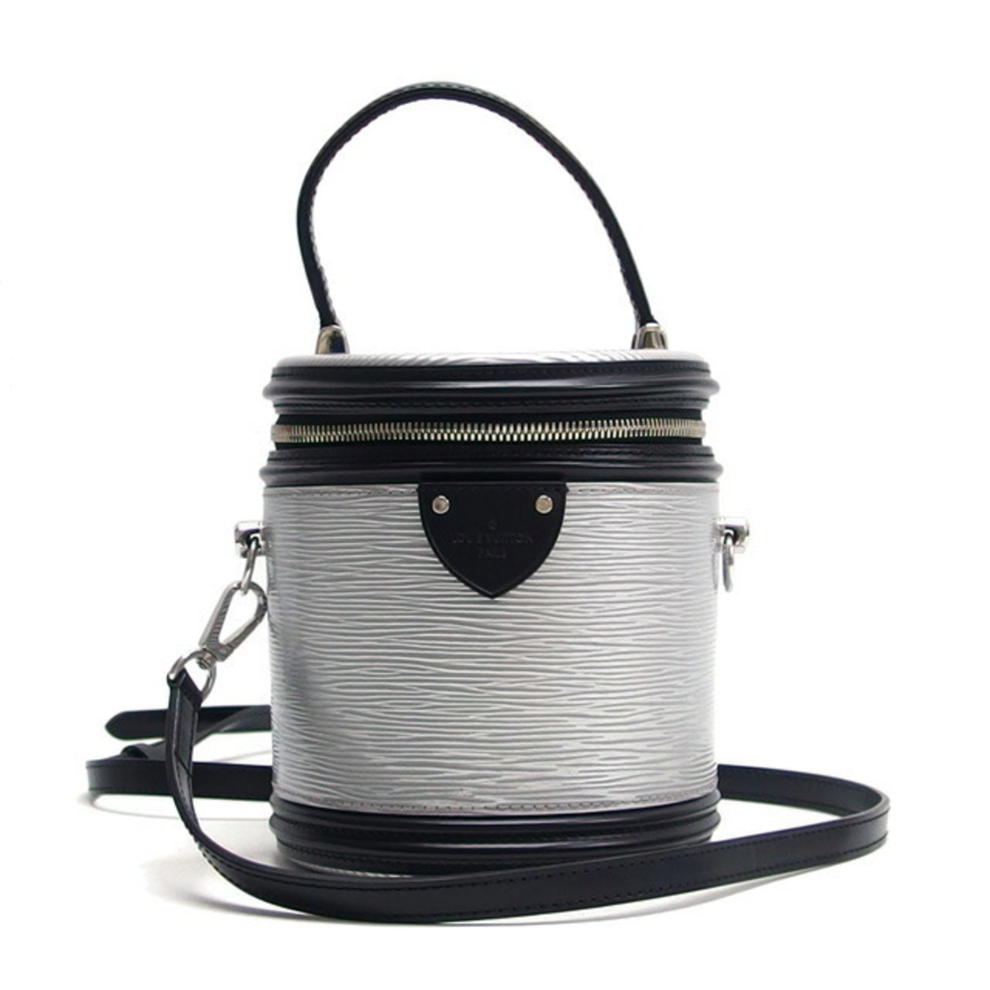 Louis Vuitton Noir Silver Epi Leather Leather Handbag Shoulder Bag Vanity Bag (Pre-Owned)