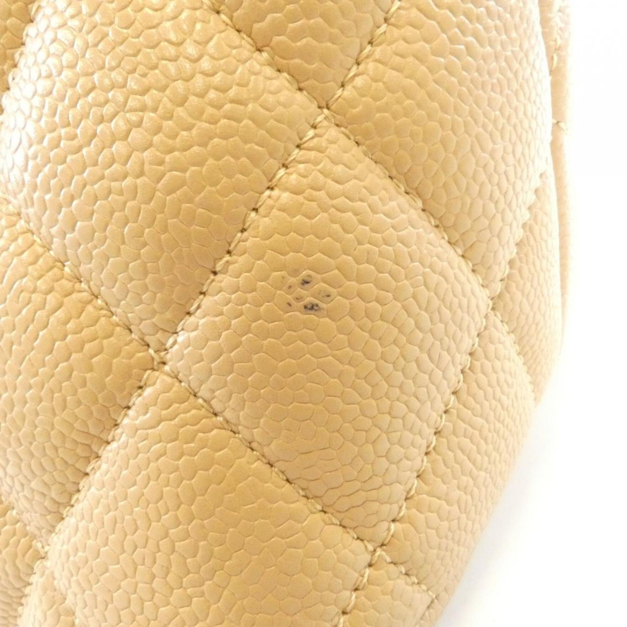 Chanel Beige Grained Calfskin Handbag (Pre-Owned)