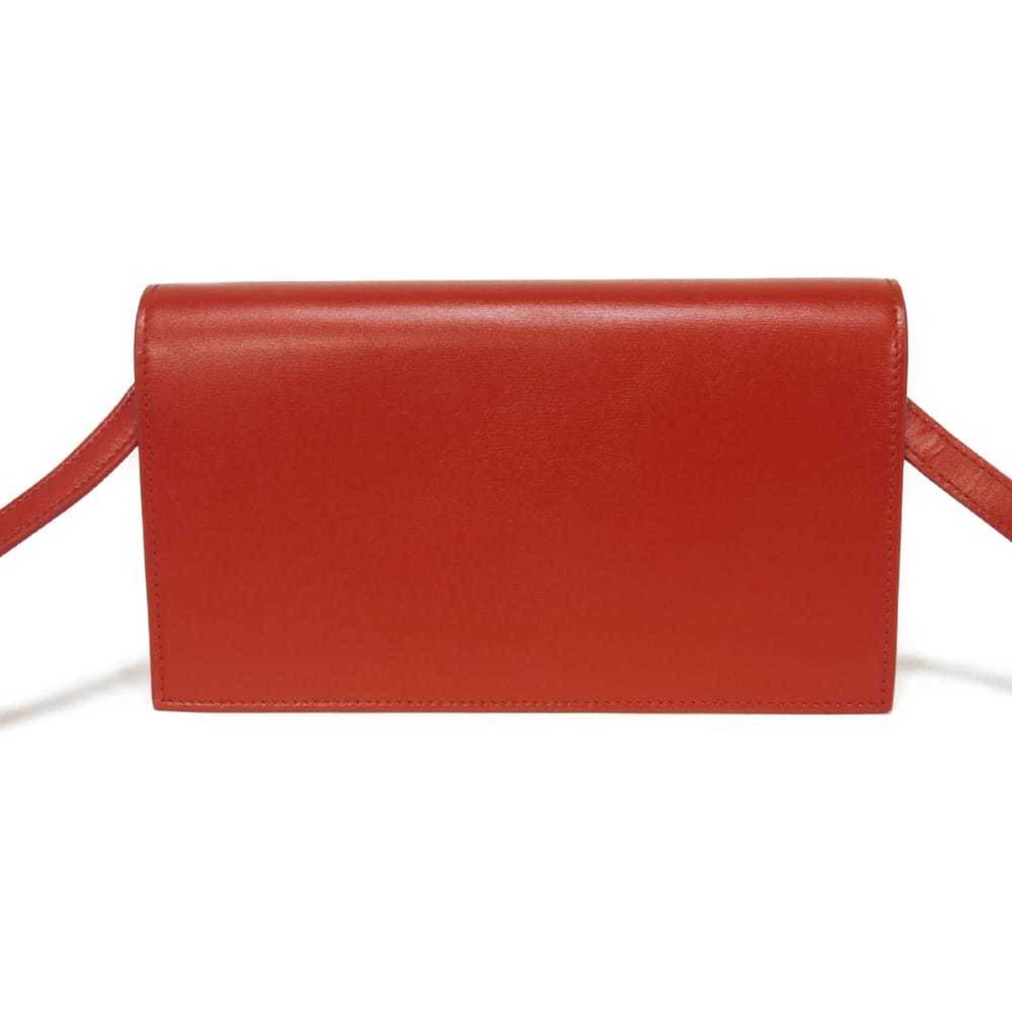 Salvatore Ferragamo Red Color Leather Shoulder Bag (Pre-Owned)