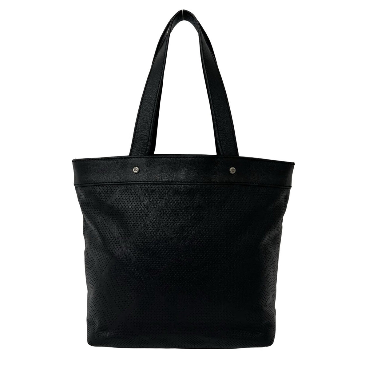 Chanel Black Leather Shoulder Bag Tote Bag (Pre-Owned)