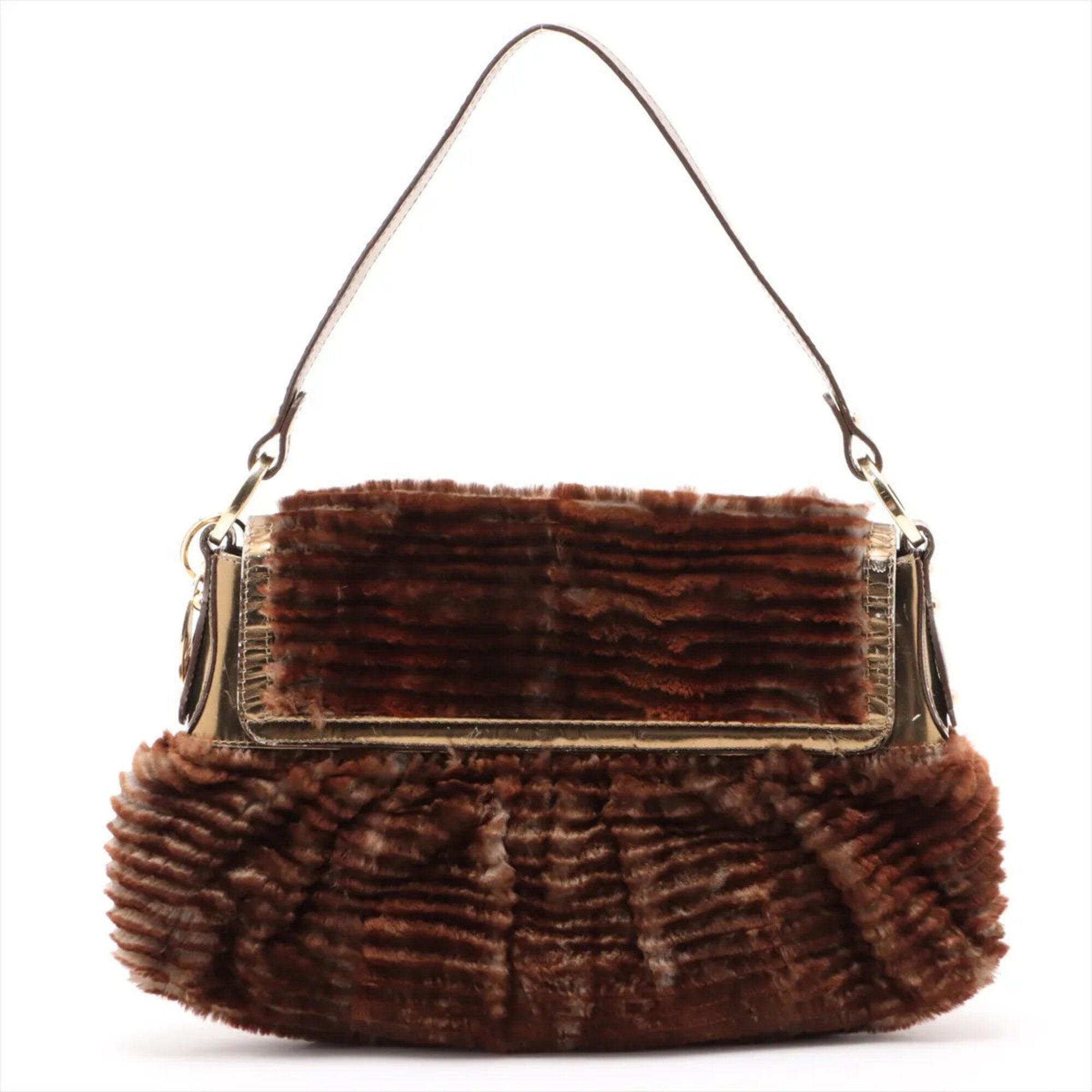 Fendi Brown Leather Handbag Shoulder Bag (Pre-Owned)