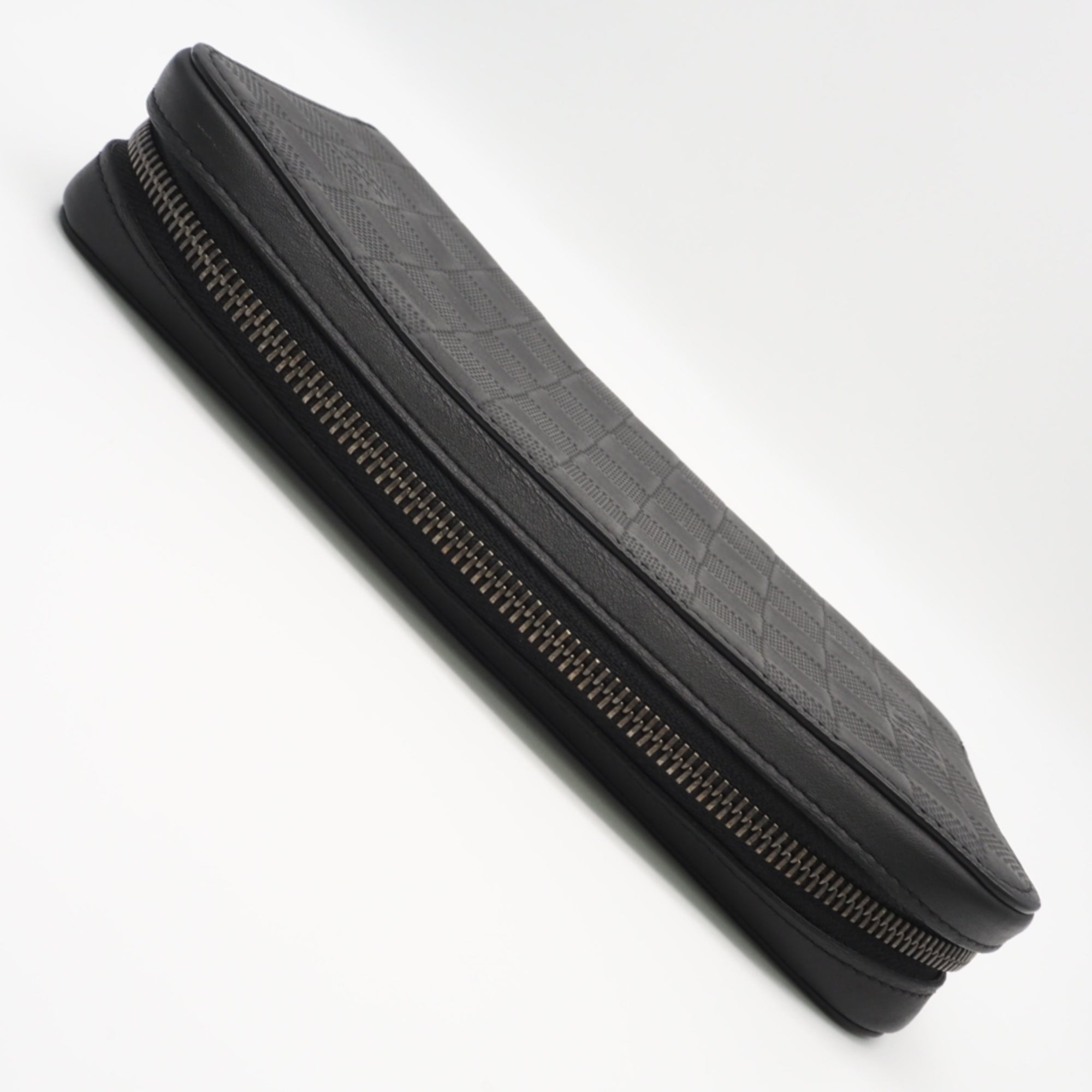 Louis Vuitton Damier Infini Black Leather Long Wallet (Bi-Fold) (Pre-Owned)