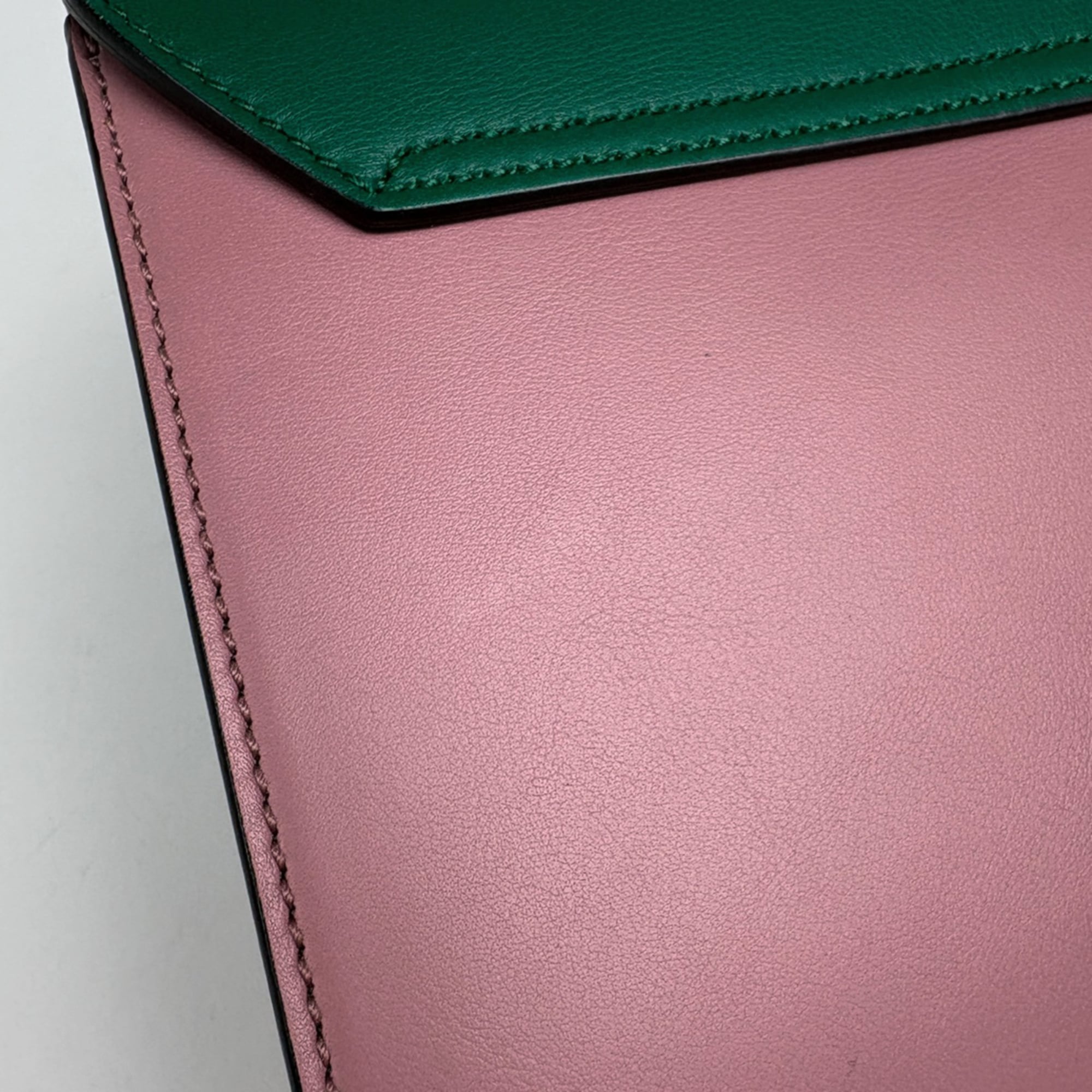 Gucci Animalier Green Pink Leather Shoulder Bag (Pre-Owned)
