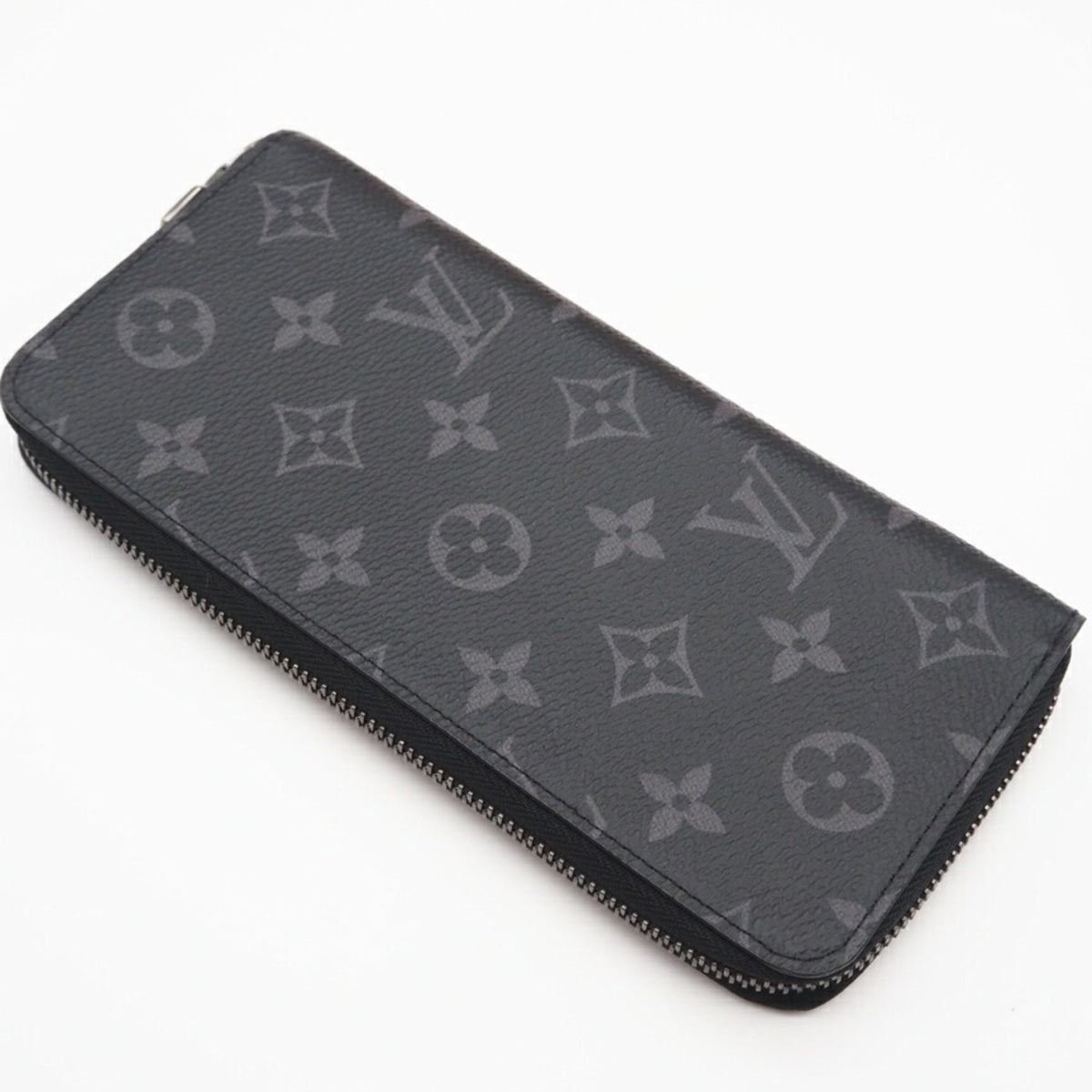 Louis Vuitton Black Gray Coated Canvas Long Wallet (Bi-Fold) (Pre-Owned)