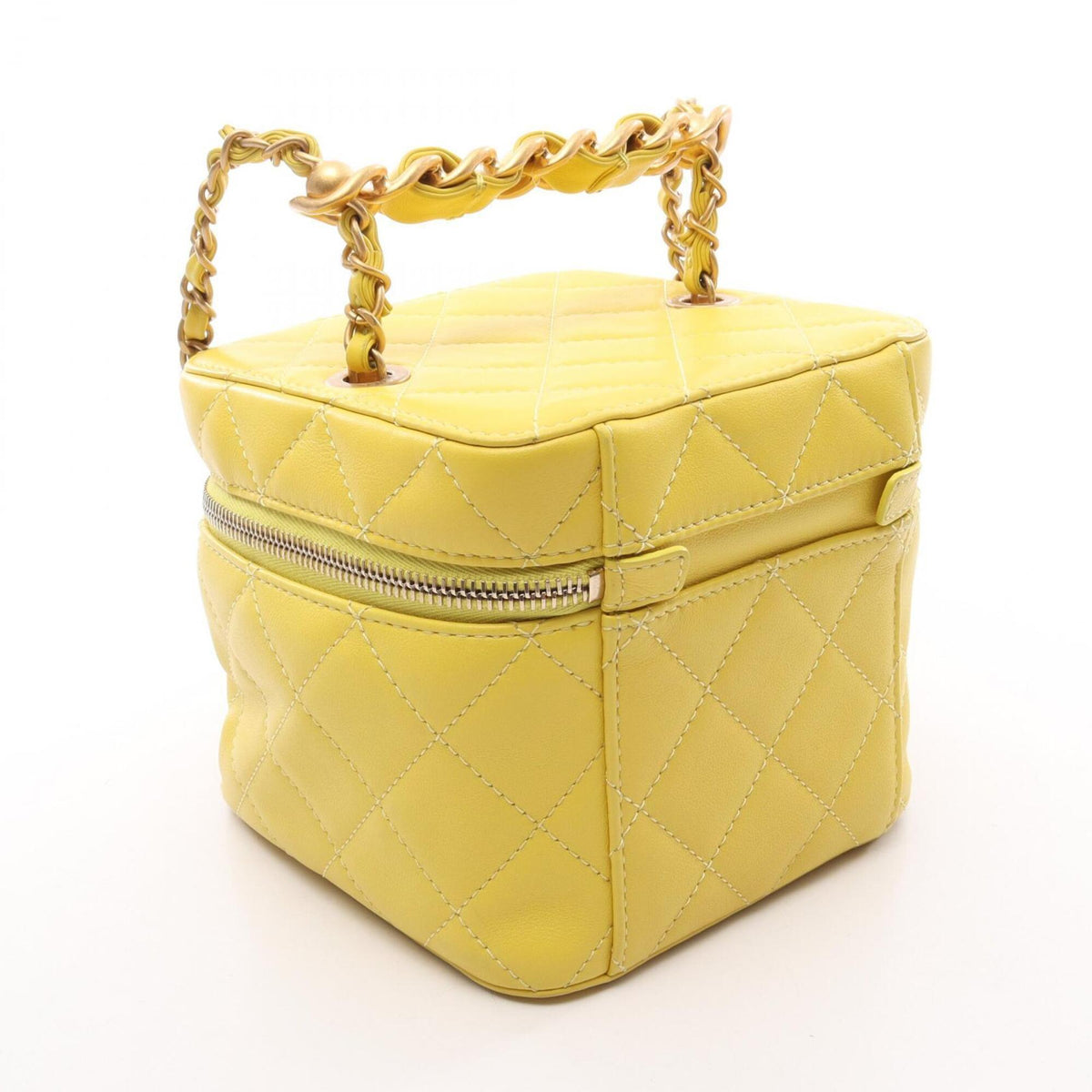 Chanel Yellow Leather Handbag Shoulder Bag (Pre-Owned)