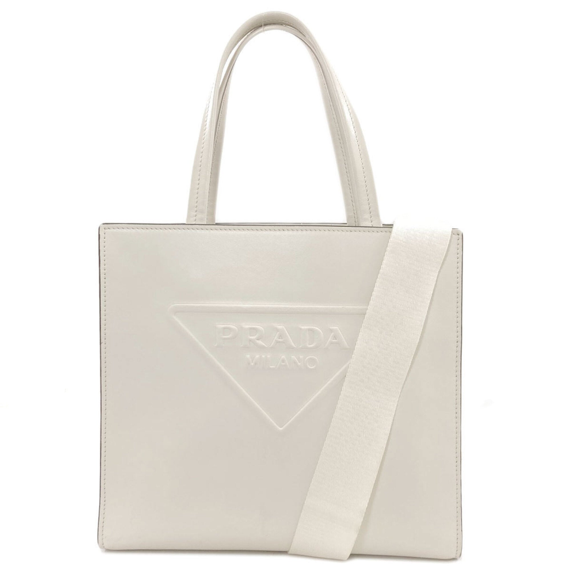 Prada White Leather Handbag (Pre-Owned)