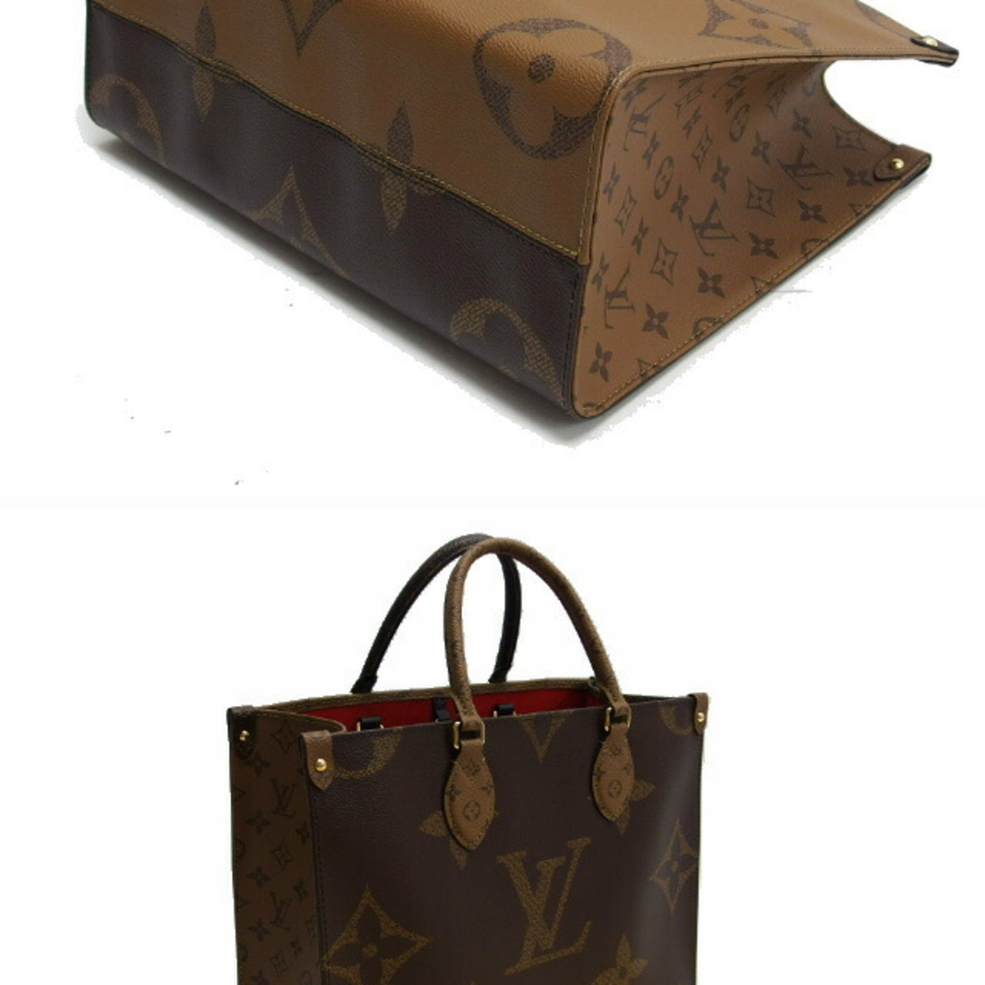 Louis Vuitton Brown Dark Brown Marron Monogram Reverse Canvas Shoulder Bag Tote Bag (Pre-Owned)