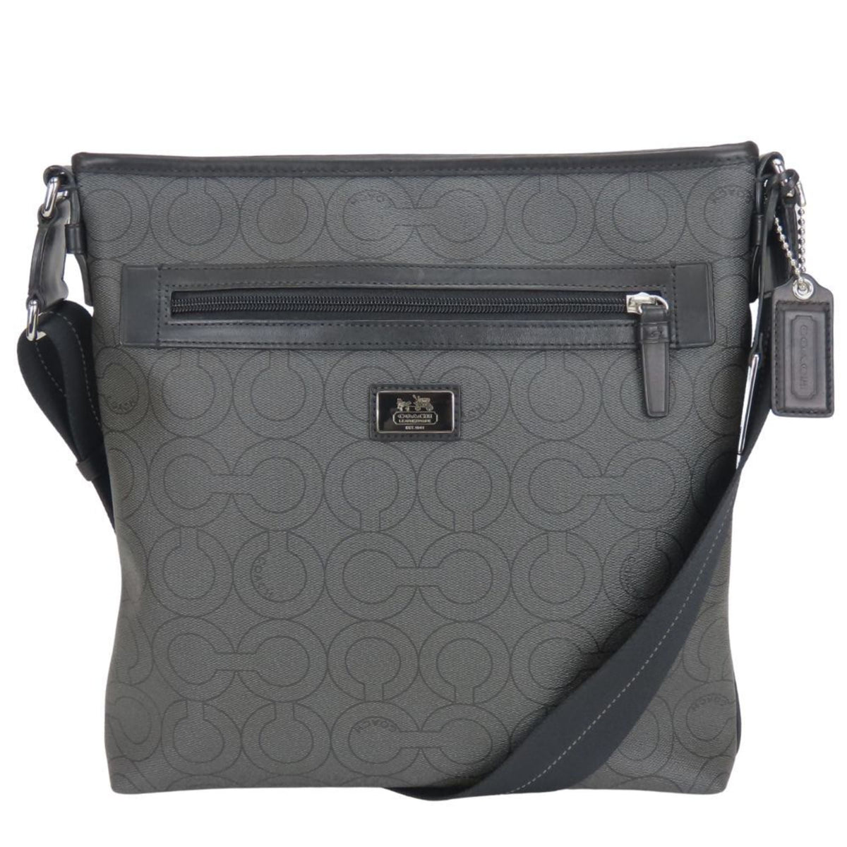 Coach Black Gray Pvc Shoulder Bag (Pre-Owned)