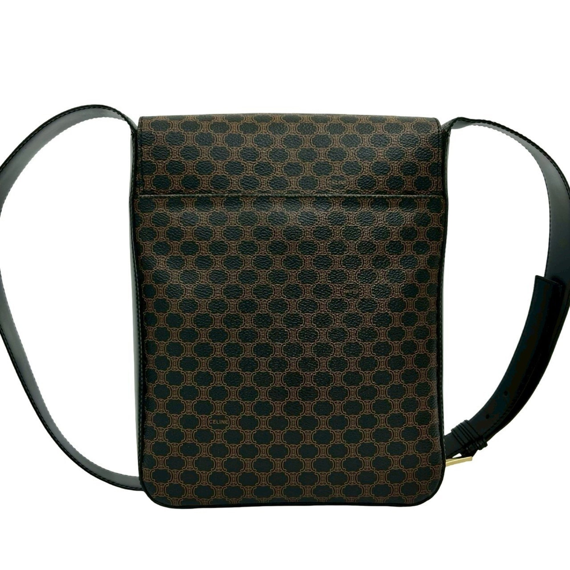 Celine Black Brown Leather Pvc Shoulder Bag (Pre-Owned)