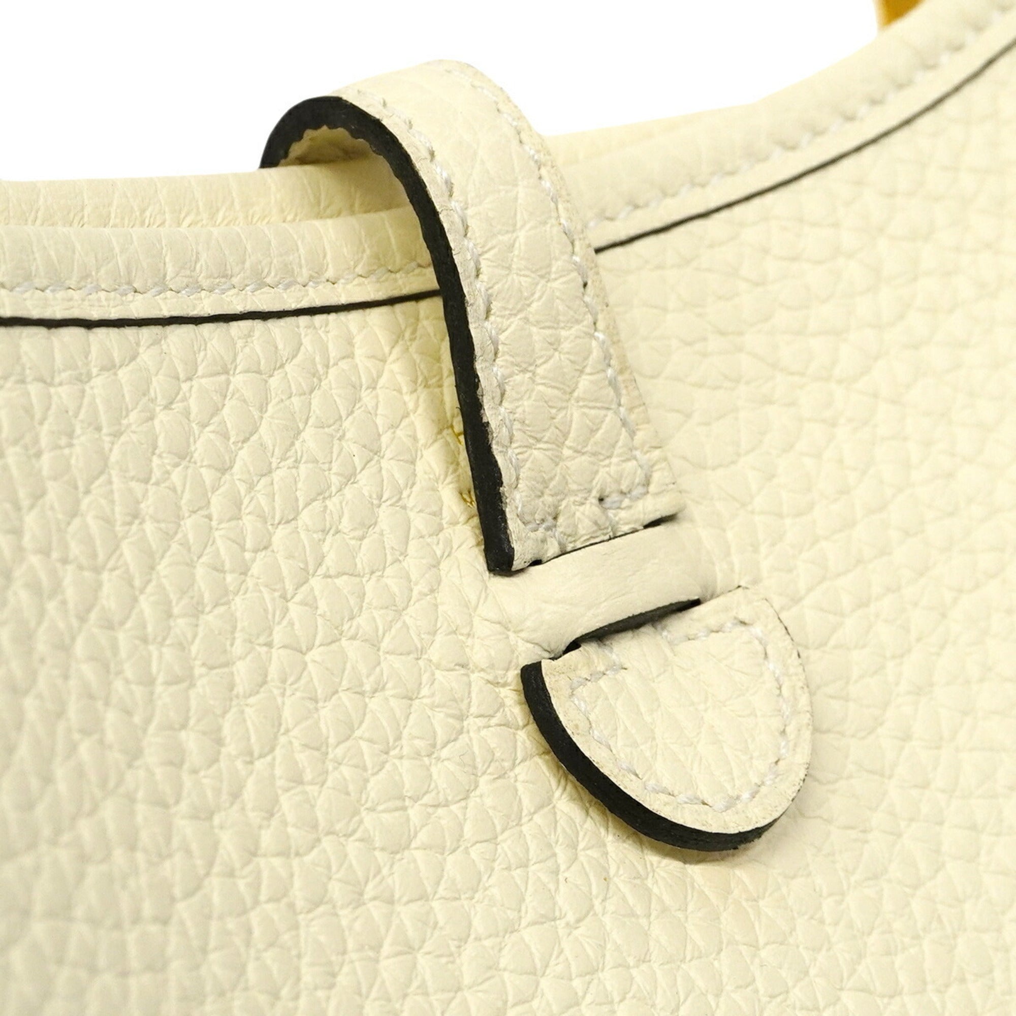 Hermes Cream Taurillon Clemence Leather Shoulder Bag (Pre-Owned)