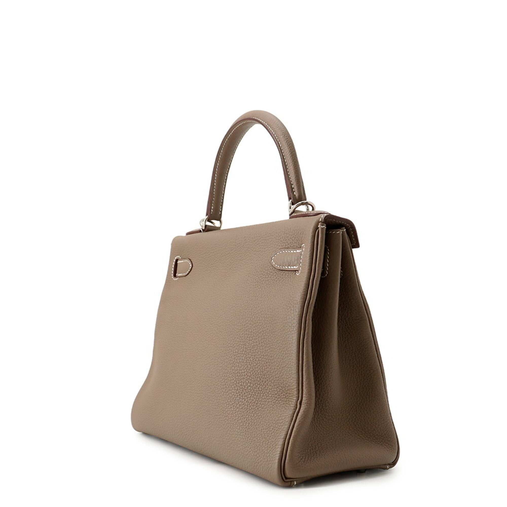 Hermes Kelly Etoupe Gray Togo Leather Handbag (Pre-Owned)